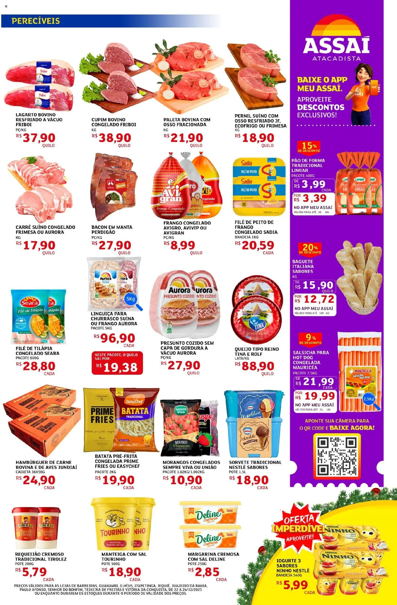Assaí Atacadista Folheto - válido de 22.12.2025 | Página: 3 | Produtos: Pernil, Tilápia, Carne, Sal