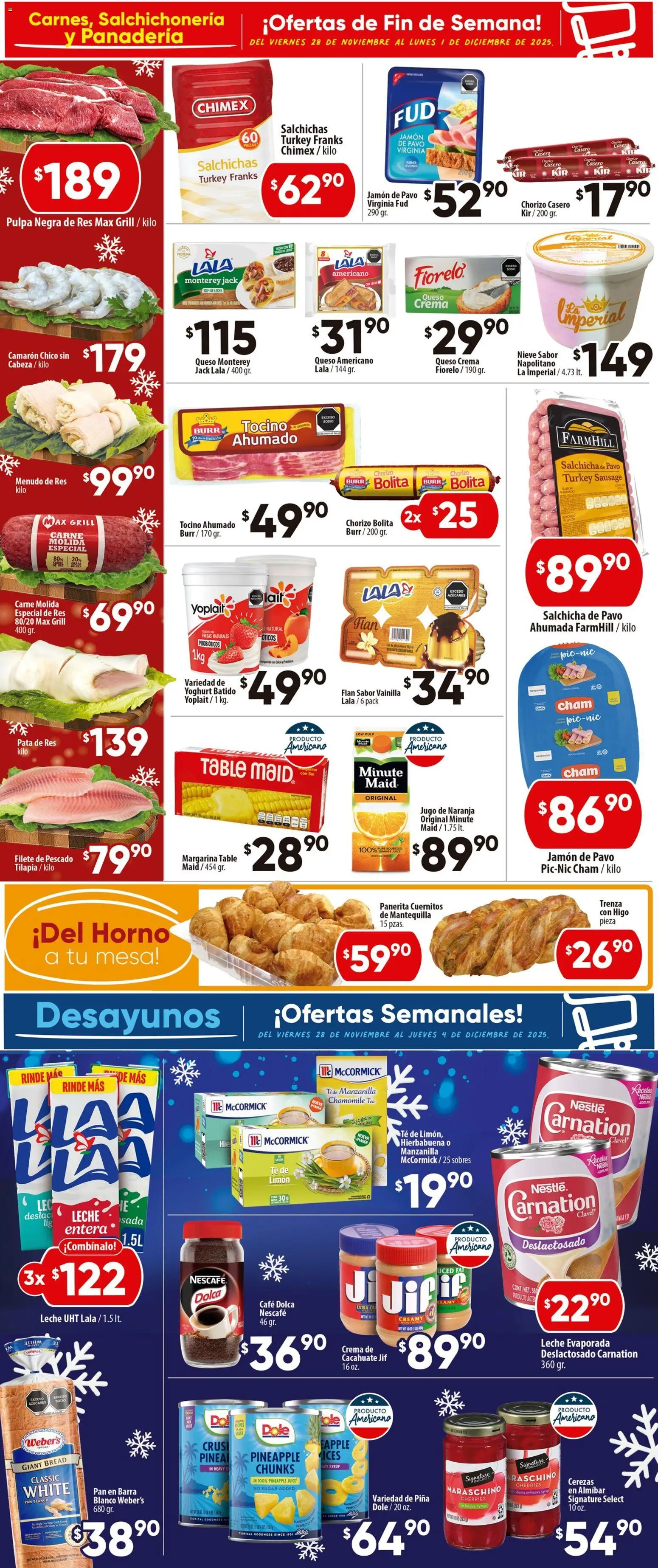 Nuevas ofertas de Calimax válidas en toda la República Mexicana desde el 28.11.2025. ¡Encuentra las mejores ofertas en Calimax folleto Ensenada! | Página: 2 | Productos: Tocino, Salchicha, Jugo, Té