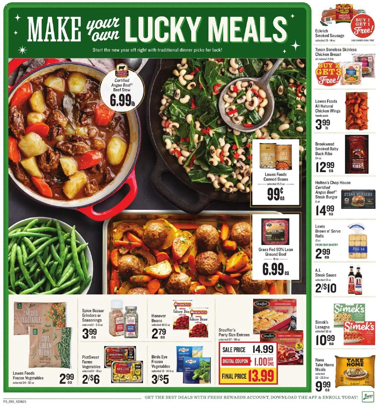 Lowes Foods Weekly Ad - SC - valid from 26.12.2025 | Page: 3 | Products: Bakery, Cheese, Beef, Sausage