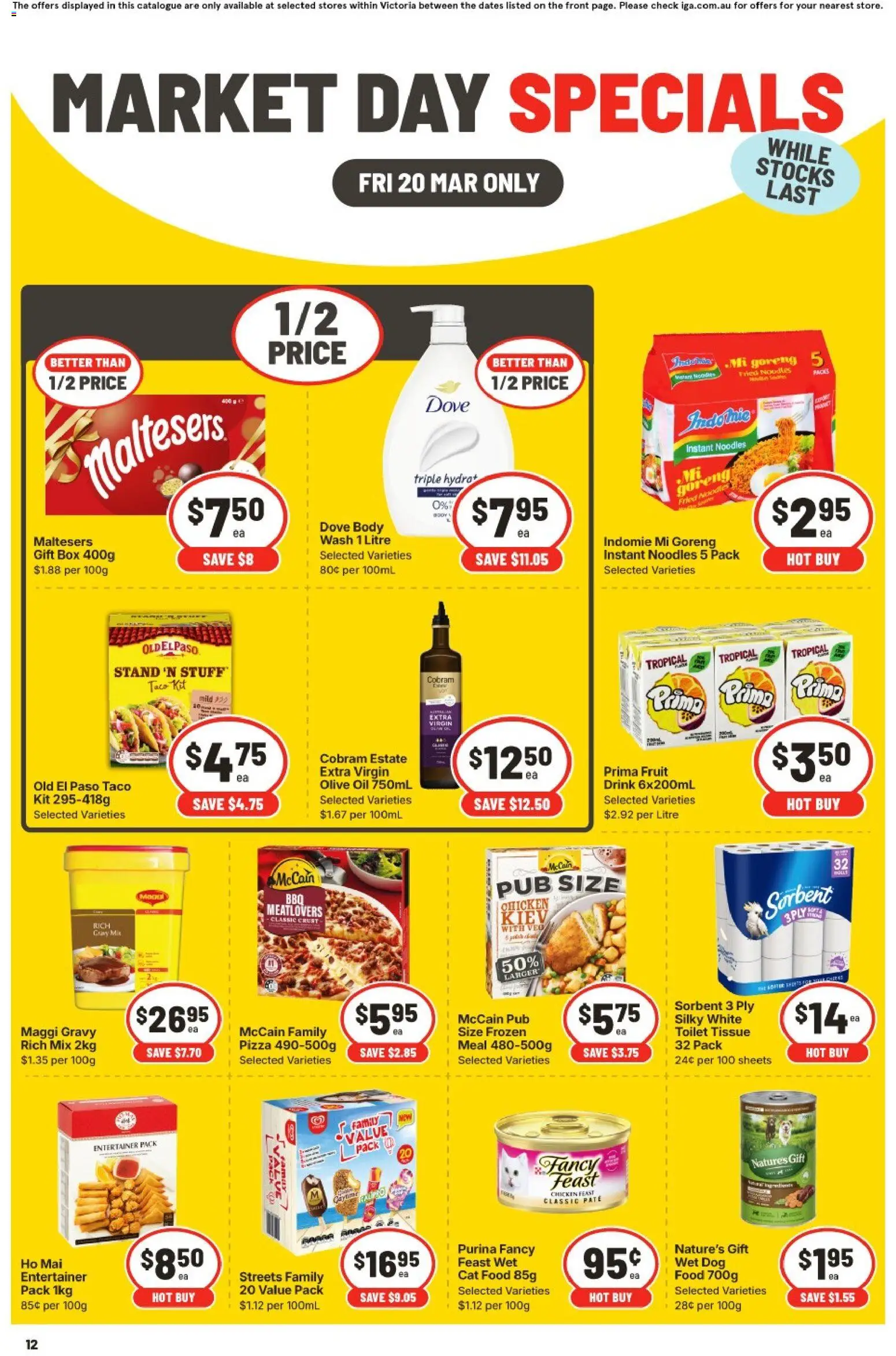 IGA catalogue - valid from 20.03.2026 | Page: 3 | Products: Box, Oil, Pizza, Noodles