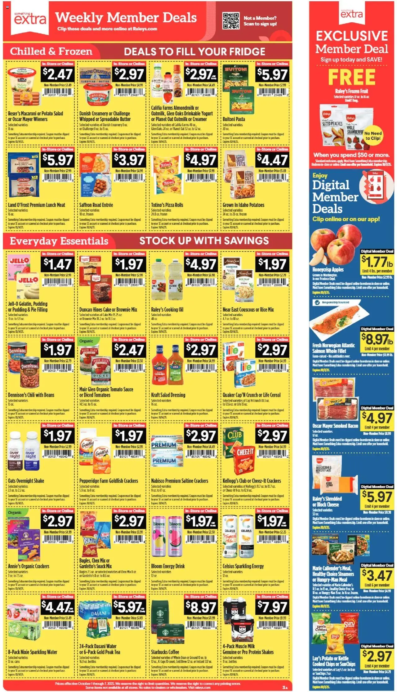 Raley's Weekly Ad - valid from 01.10.2025 | Page: 3 | Products: Yogurt, Rice, Salad, Kettle