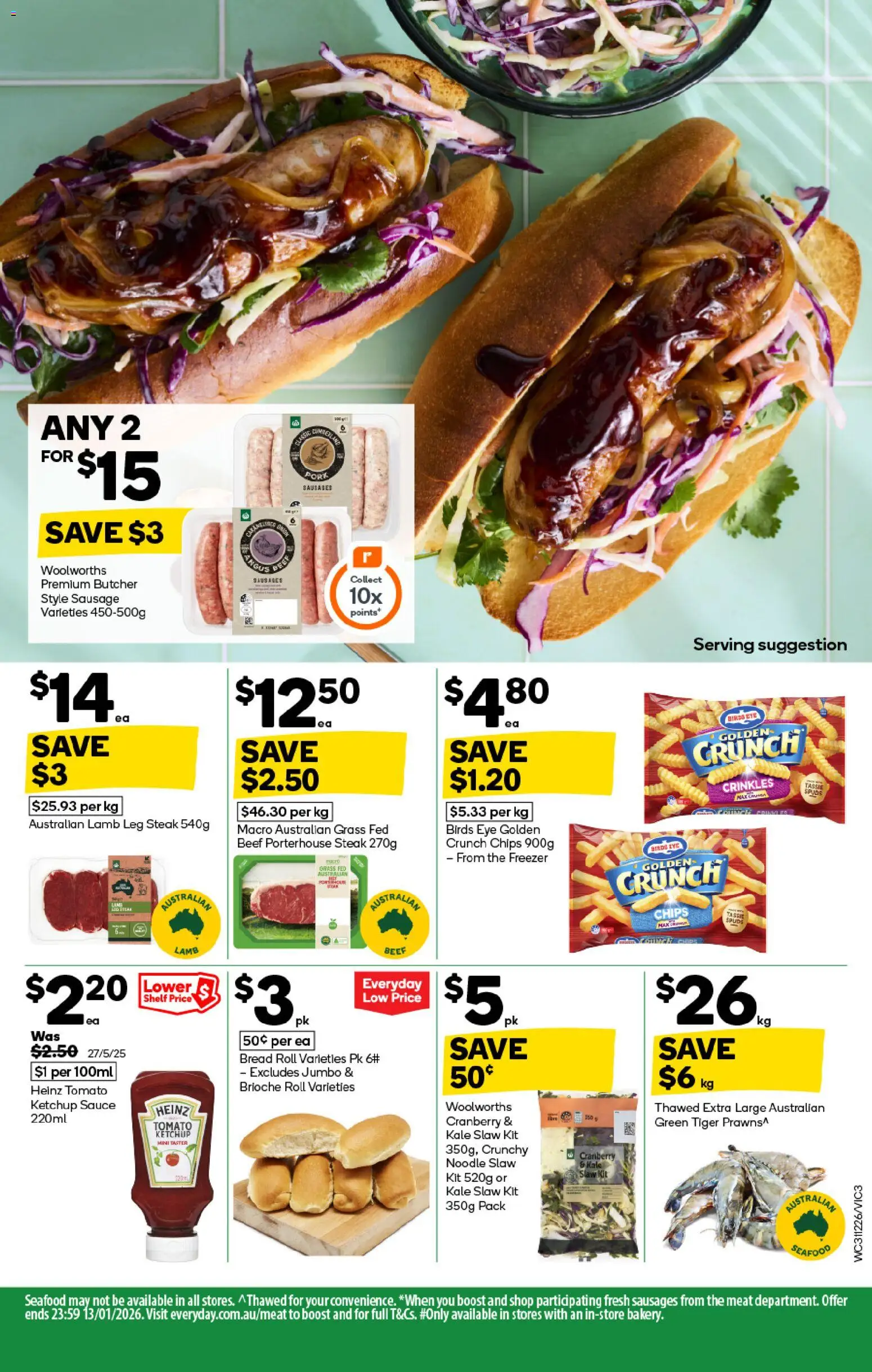 Woolworths catalogue - valid from 31.12.2025 | Page: 3 | Products: Shelf, Bread, Lamb, Steak