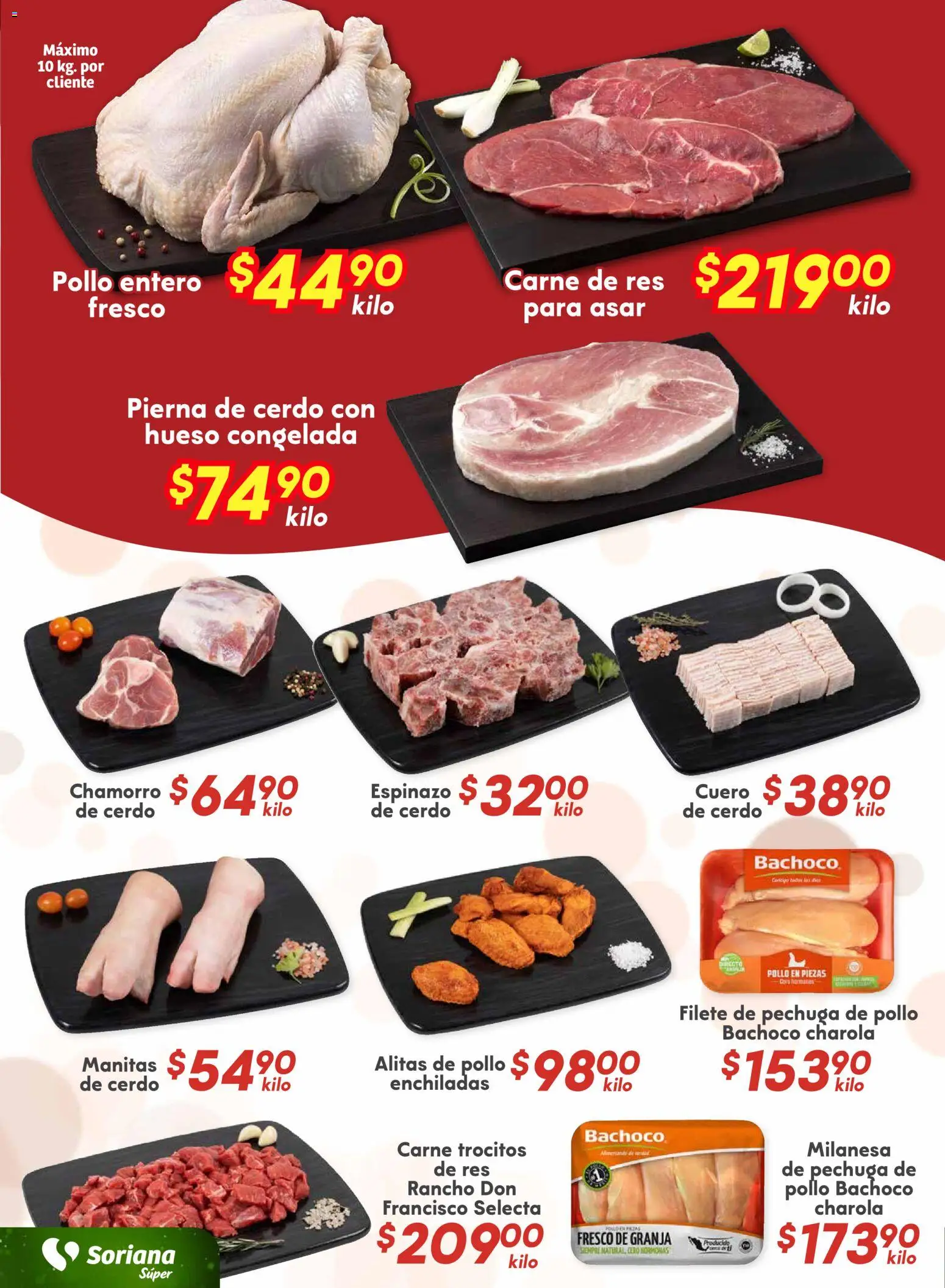 Nuevas ofertas de Soriana válidas en toda la República Mexicana desde el 04.12.2025. ¡Encuentra las mejores ofertas en Soriana - Fin de Semana Súper: BCS, Son y Sin! | Página: 6 | Productos: Pollo, Milanesa, Cerdo, Res