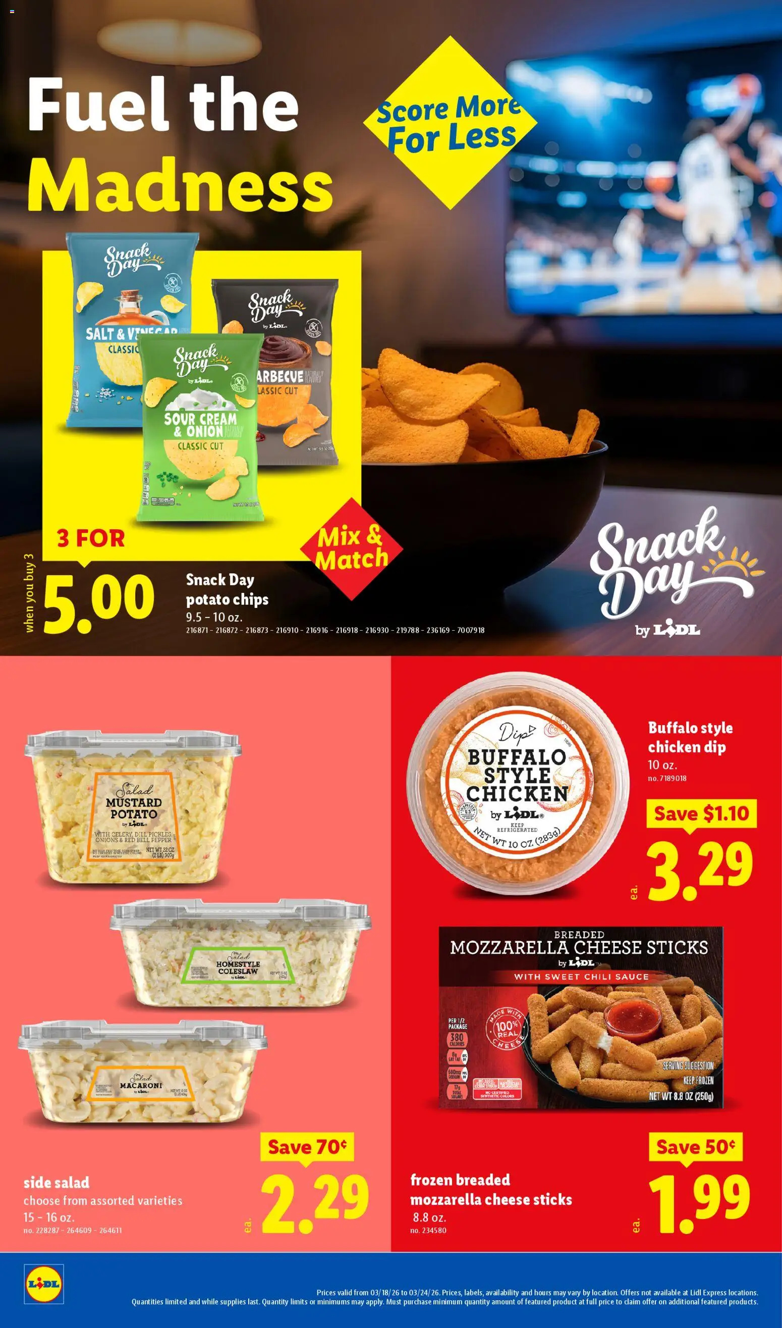 Lidl Weekly Ad - valid from 18.03.2026 | Page: 14 | Products: Cheese, Sour cream, Chips, Salad