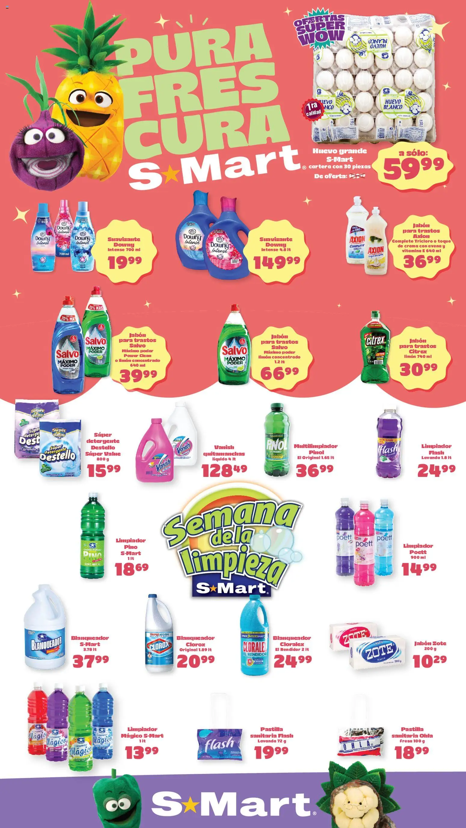 Nuevas ofertas de S-Mart válidas en toda la República Mexicana desde el 28.04.2026. ¡Encuentra las mejores ofertas en S-Mart folleto Ofertas de feria Juárez! | Página: 1 | Productos: Fresa, Crema, Huevo, Limpiador