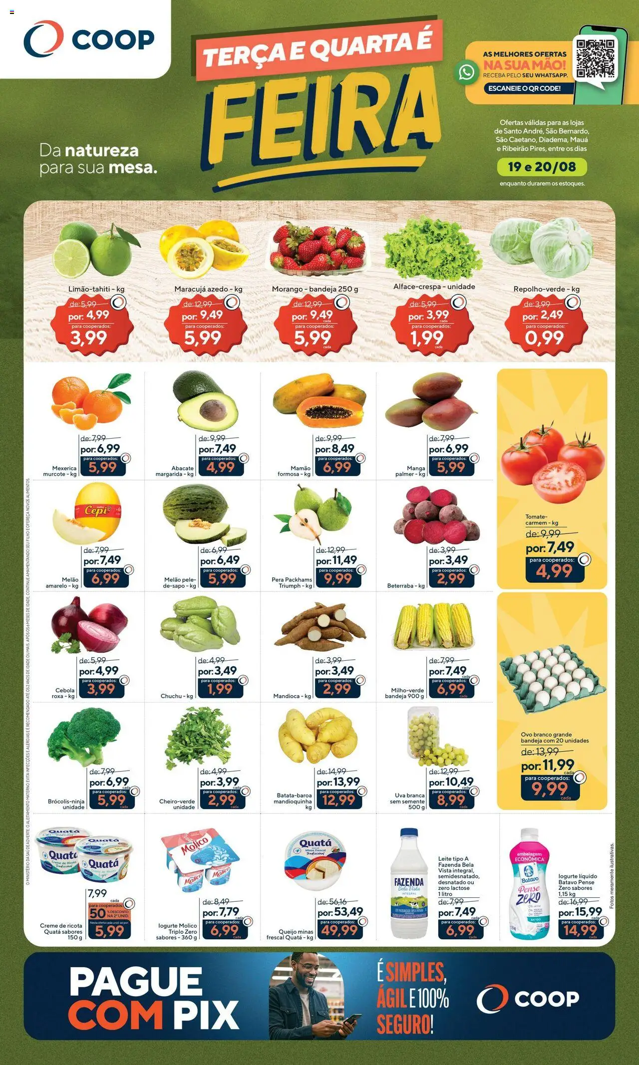 Coop Folheto - válido de 19.08.2025 | Página: 1 | Produtos: Chuchu, Beterraba, Leite, Ricota