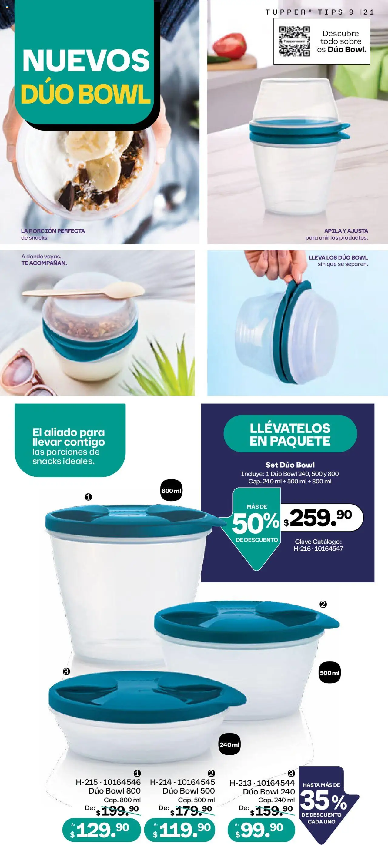 Nuevas ofertas de Tupperware válidas en toda la República Mexicana desde el 11.08.2025. ¡Encuentra las mejores ofertas en Tupperware catálogo! | Página: 21 | Productos: Tupper, Bowl, Té, Sobre