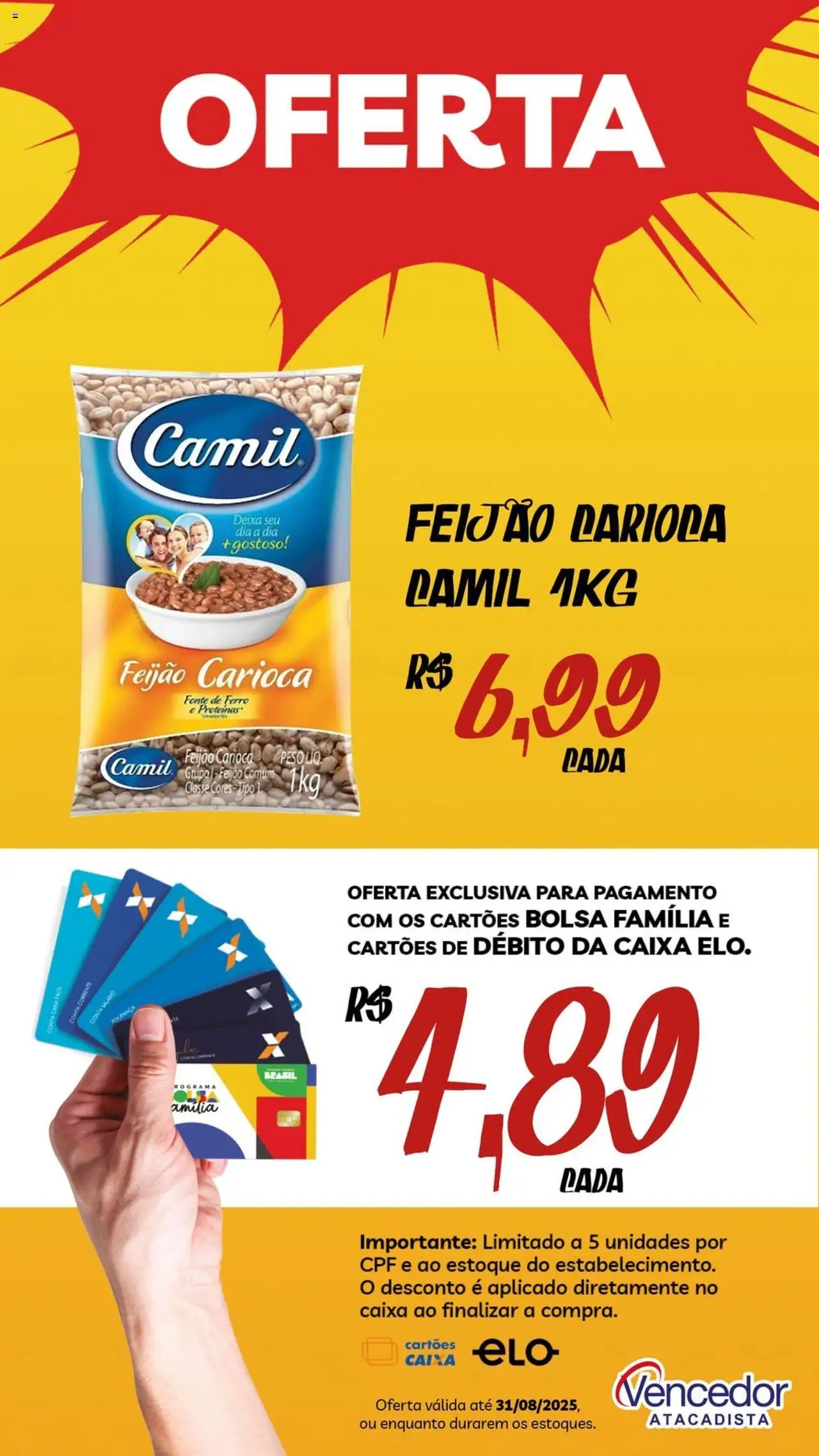 Vencedor Atacadista Folheto - válido de 12.08.2025 | Página: 5 | Produtos: Ferro, Feijão, Caixa, Bolsa