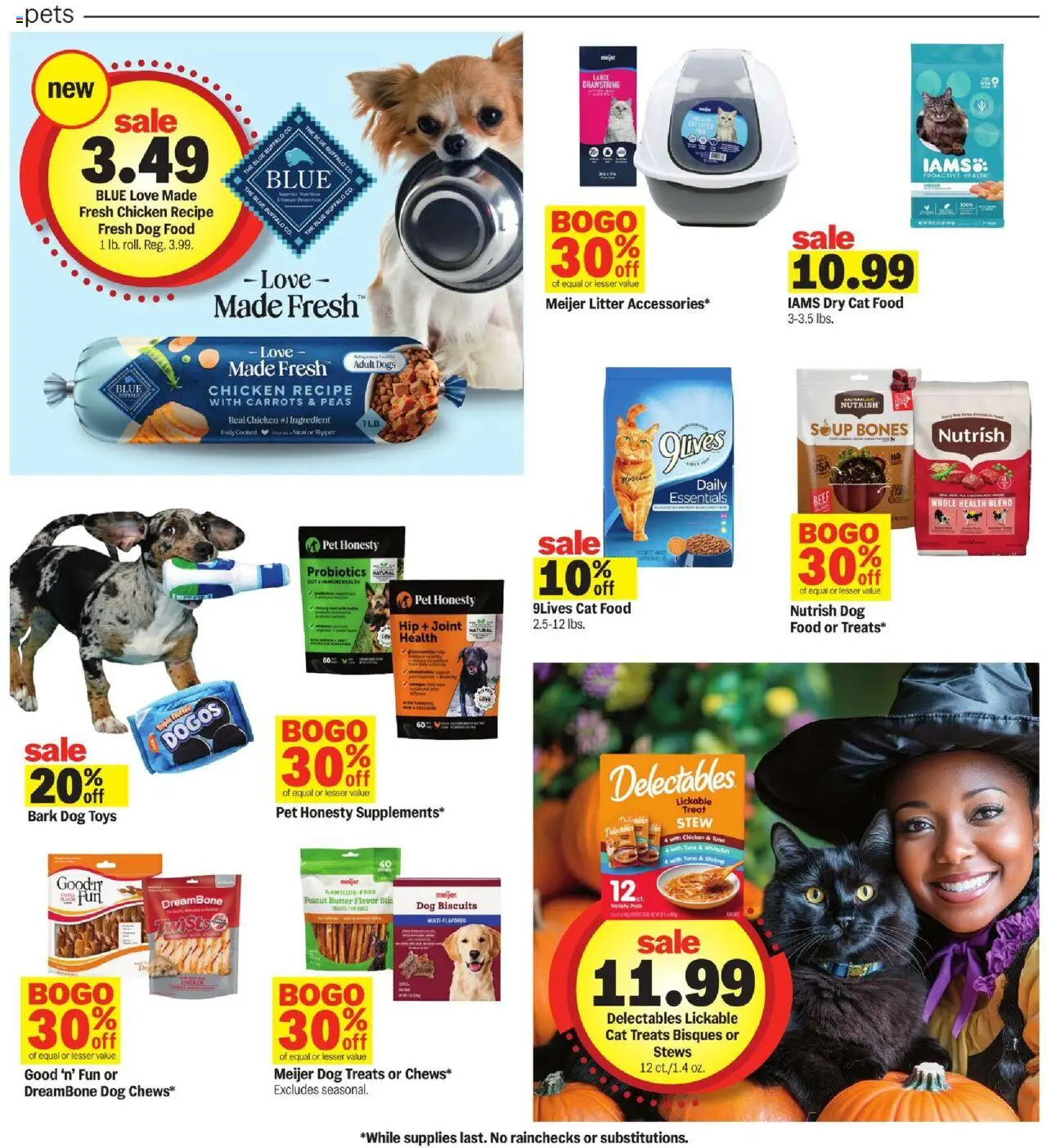 Meijer Weekly Ad - MI - valid from 01.10.2025 | Page: 22 | Products: Probiotics, Dog Food, Cat Litter, Butter