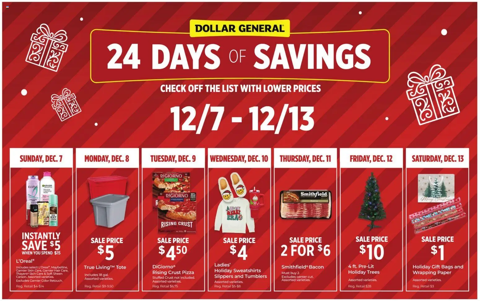 Dollar General Weekly Ad - valid from 07.12.2025 | Page: 4 | Products: Pizza, Slippers