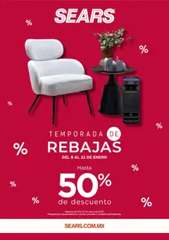 Vista previa de Sears catálogo, nuevo folleto de la tienda, válido en México a partir del 08.01.2026