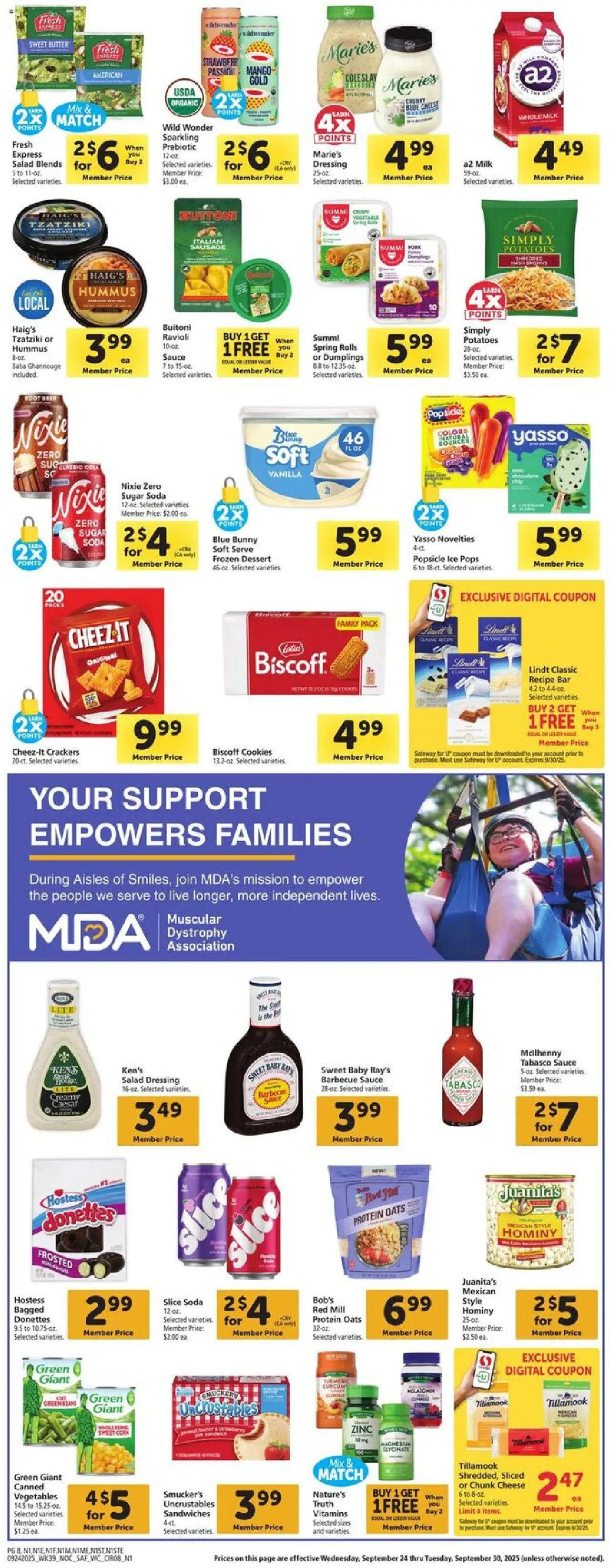 Safeway Weekly Ad - valid from 24.09.2025 | Page: 8 | Products: Zinc, Butter, Cookies, Vegetables