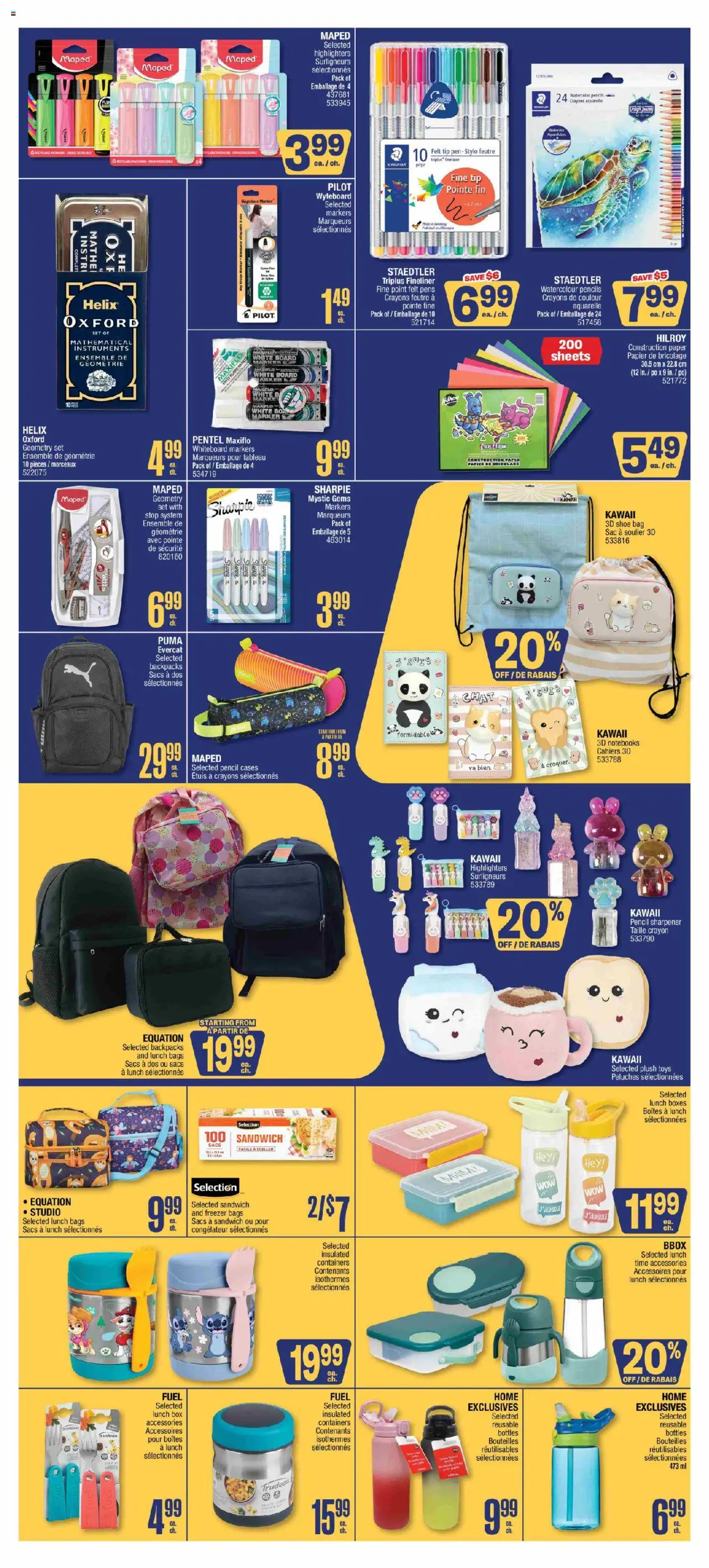 Jean Coutu flyer valid from 07.08.2025 | Page: 3 | Products: Bag, Freezer, Pencil sharpener, Box