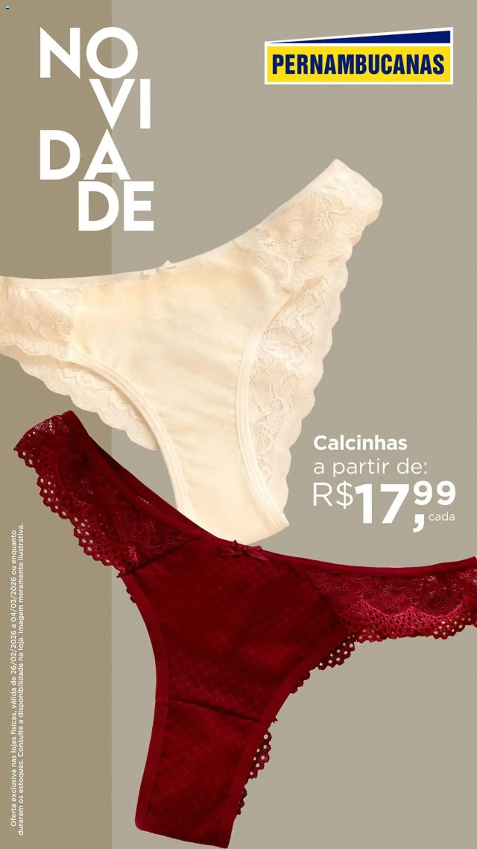 Pernambucanas Folheto - válido de 26.02.2026 | Página: 4 | Produtos: Calcinhas