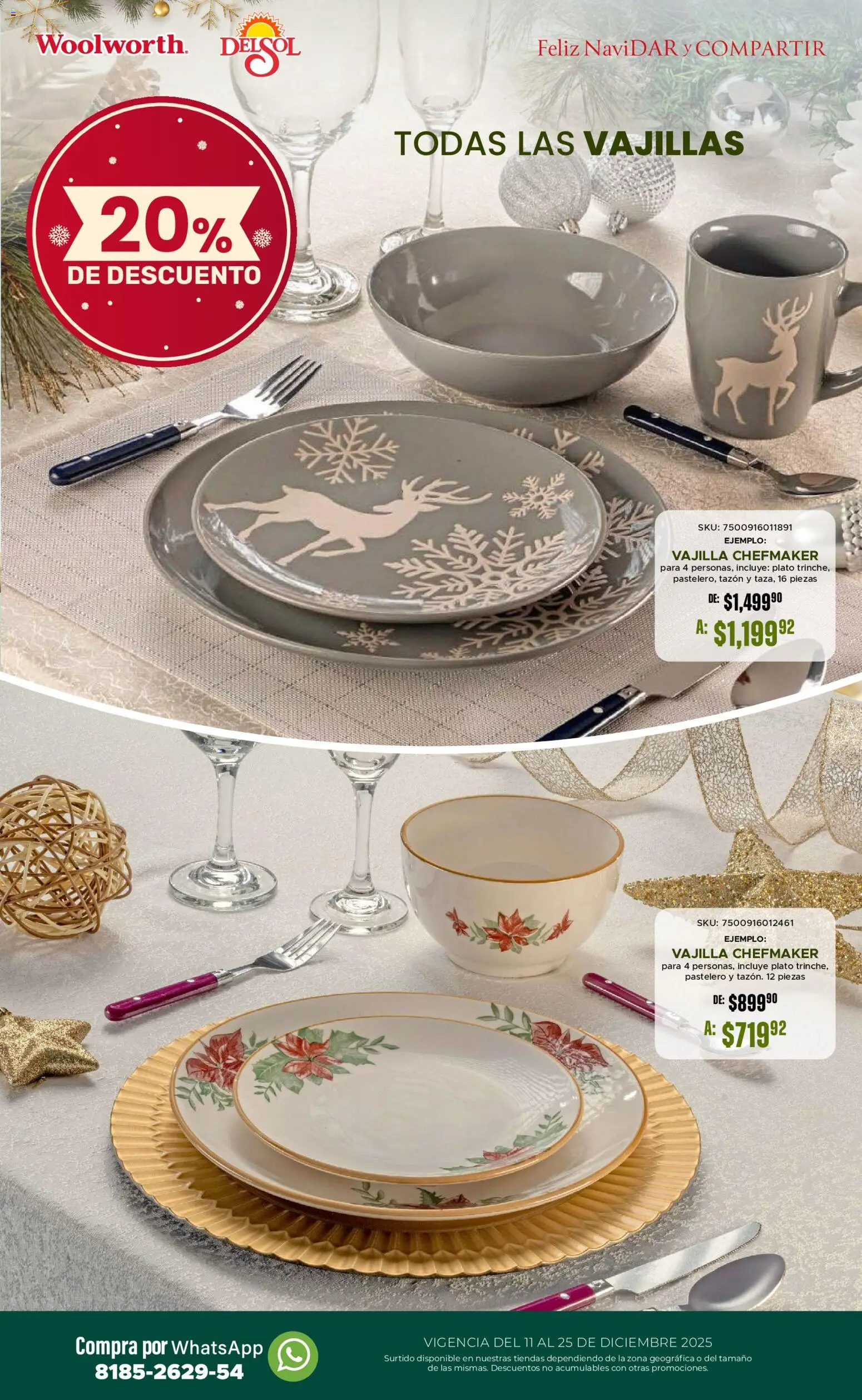 Nuevas ofertas de Del Sol y Woolworth válidas en toda la República Mexicana desde el 11.12.2025. ¡Encuentra las mejores ofertas en Del Sol y Woolworth catálogo! | Página: 27