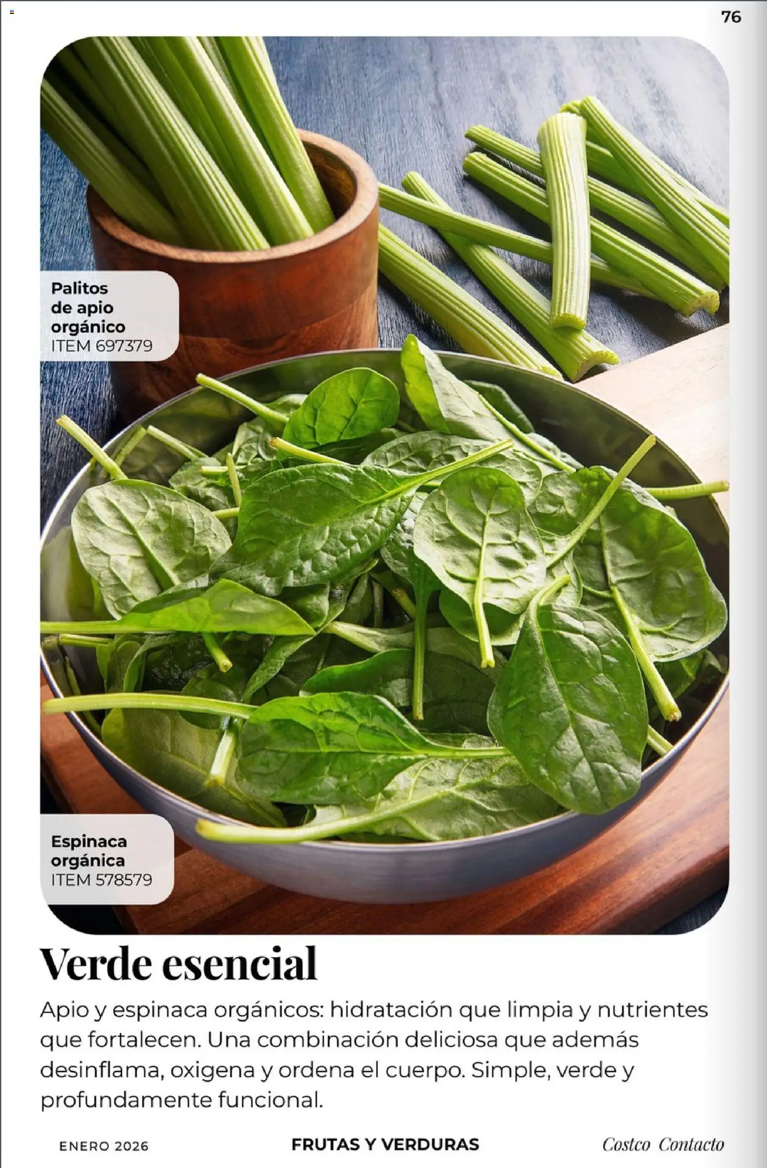 Nuevas ofertas de Costco válidas en toda la República Mexicana desde el 01.01.2026. ¡Encuentra las mejores ofertas en Costco - Revista Enero! | Página: 76 | Productos: Apio, Espinaca