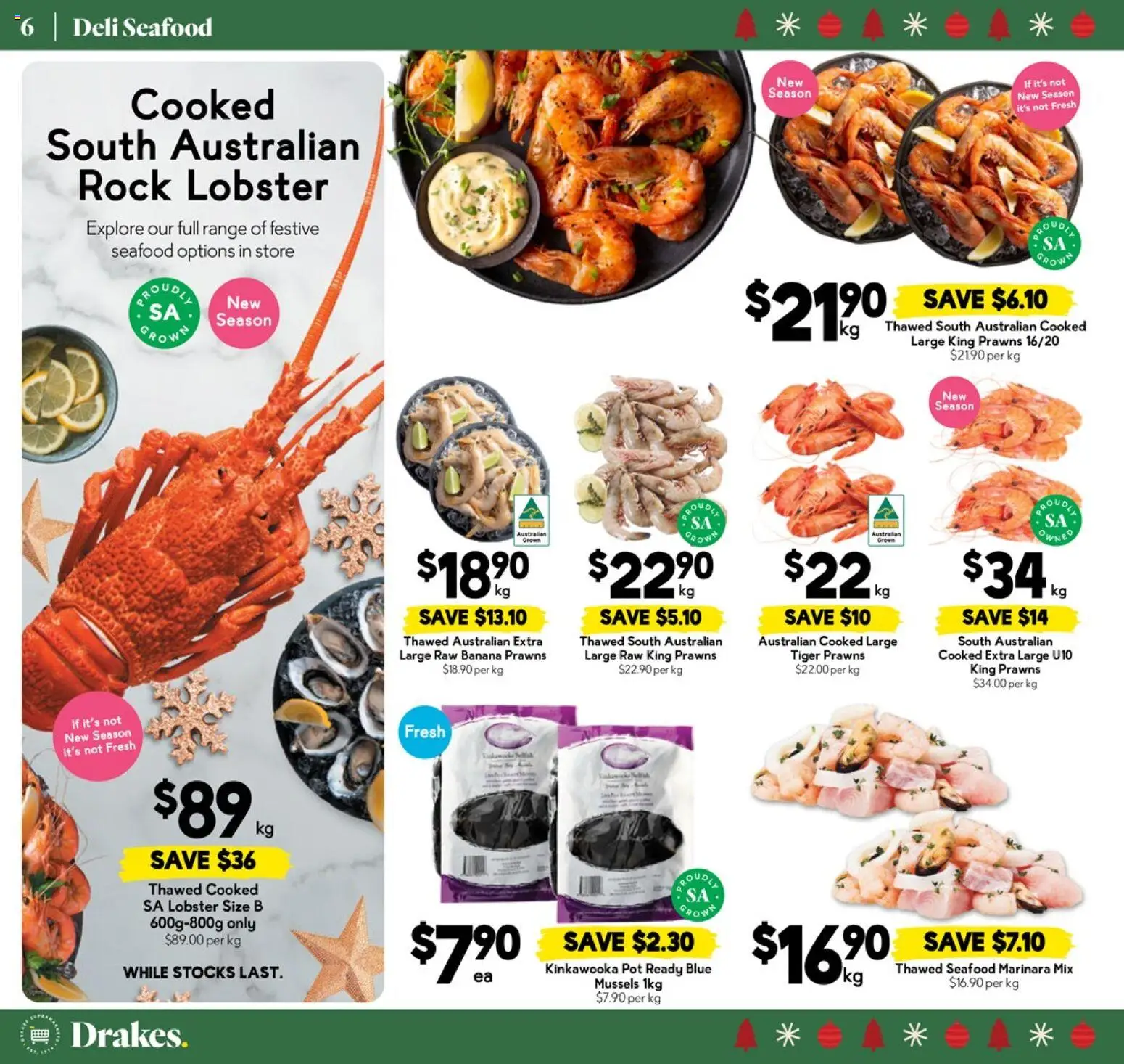 Drakes catalogue - valid from 17.12.2025 | Page: 6 | Products: Pot, Lobster, Prawns, Seafood