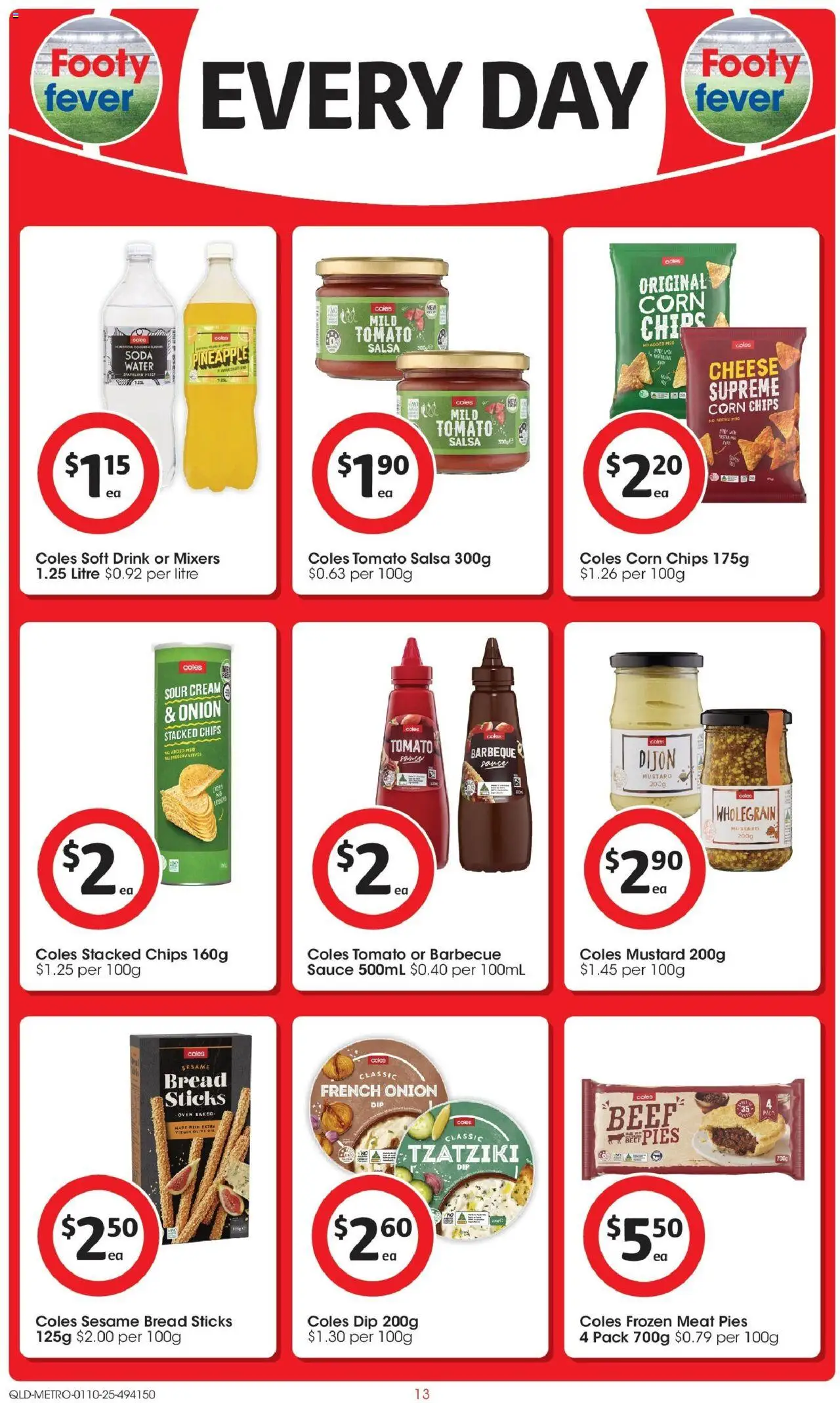 Coles catalogue - valid from 01.10.2025 | Page: 13 | Products: Sour cream, Beef, Salsa, Pies