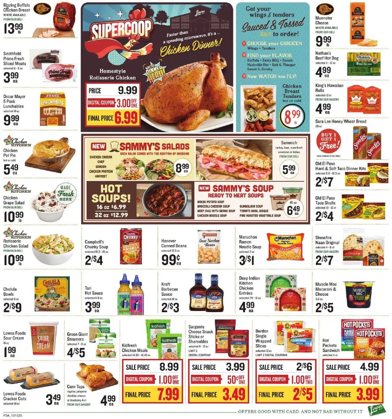 Lowes Foods Weekly Ad - NC - valid from 15.10.2025 | Page: 4 | Products: Bakery, Milk, Cheese, Salad