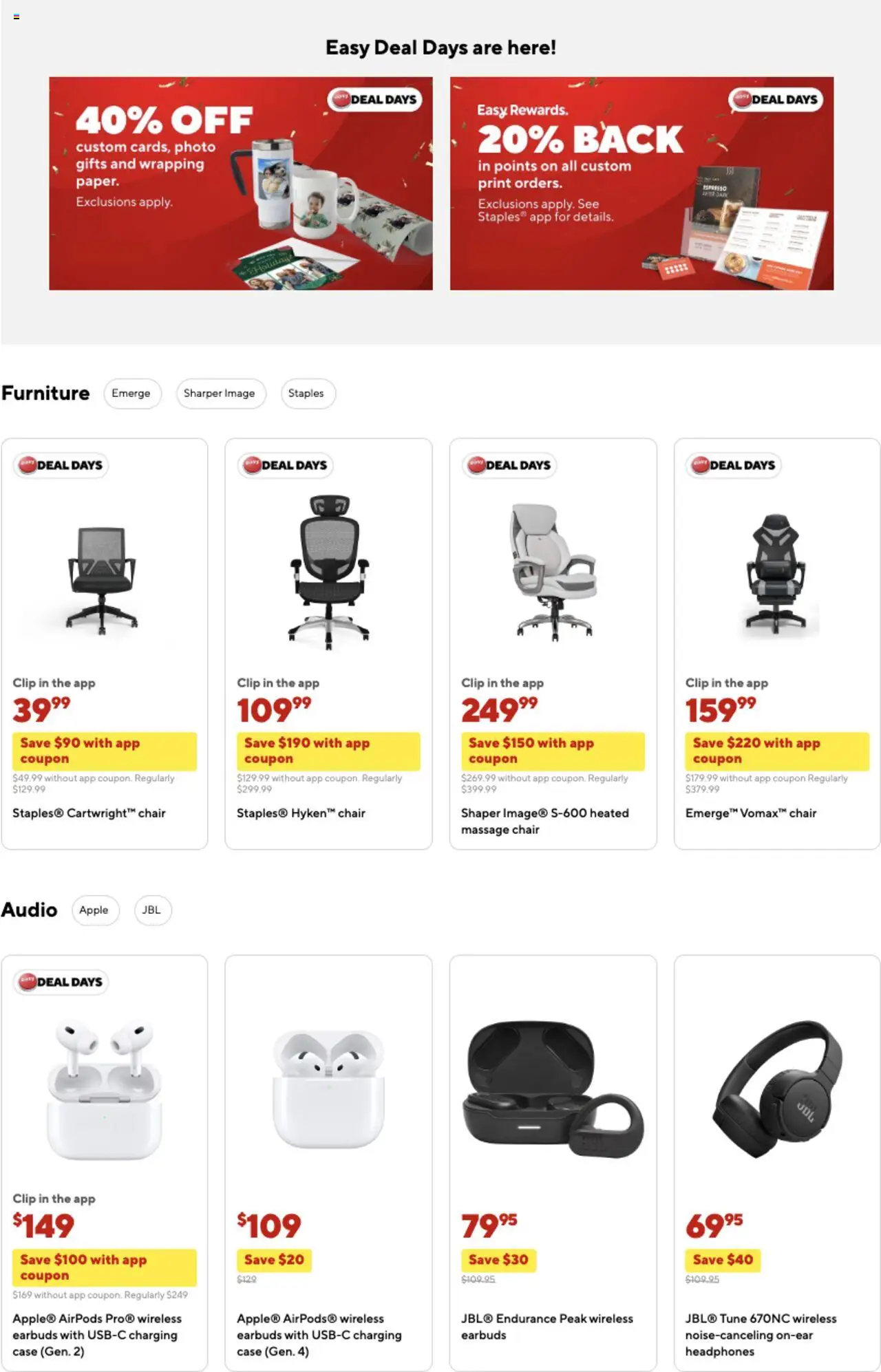 Staples Weekly Ad - valid from 05.10.2025 | Page: 4 | Products: Clip, Audio, Headphones, Case