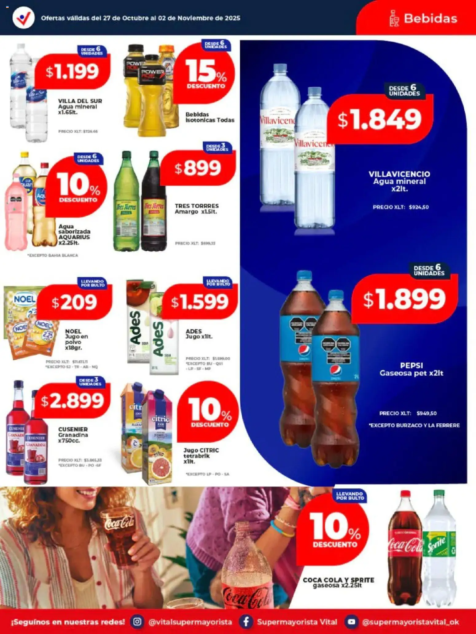 Vital - Ofertas - Villa Ortúzar │ válido desde el 27.10.2025 | Página: 20 | Productos: Polvo, Agua, Jugo, Agua saborizada