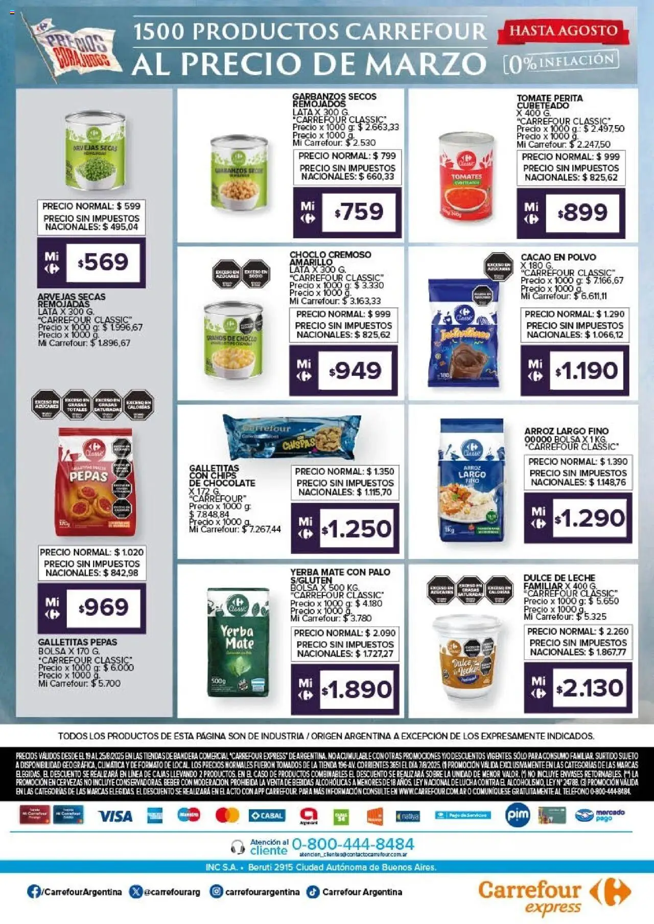 Carrefour ofertas Express │ válido desde el 19.08.2025 | Página: 3 | Productos: Choclo, Yerba, Tomate, Chocolate