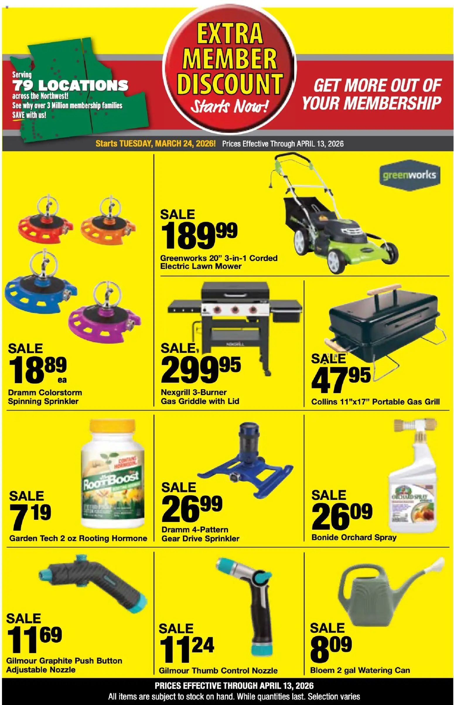 Bi-Mart Extra Membership Discount - valid from 24.03.2026 | Page: 8 | Products: Lawn Mower, Mower, Griddle, Grill