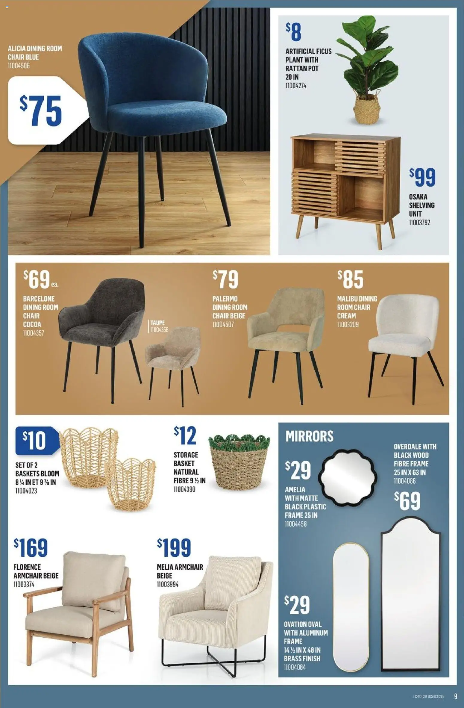 Canac flyer valid from 05.03.2026 | Page: 9 | Products: Cream, Armchair, Chair, Basket