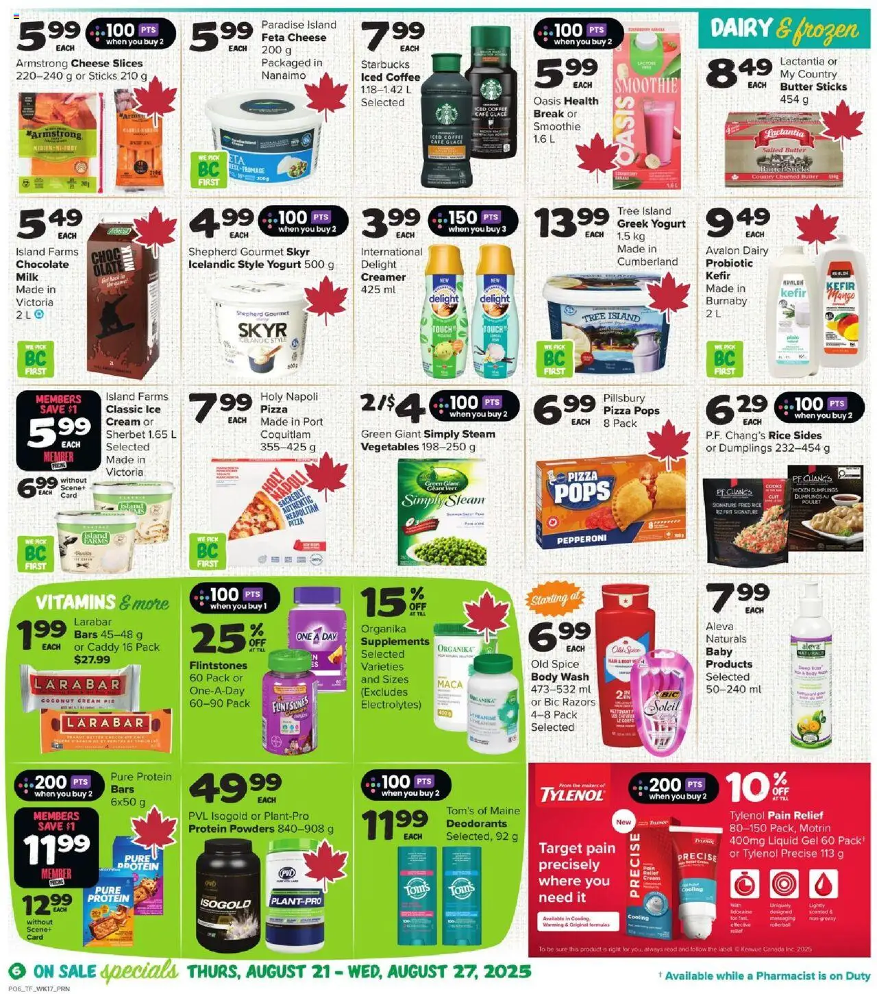 Thrifty Foods flyer valid from 21.08.2025 | Page: 8 | Products: Cream, Body wash, Cheese, Yogurt