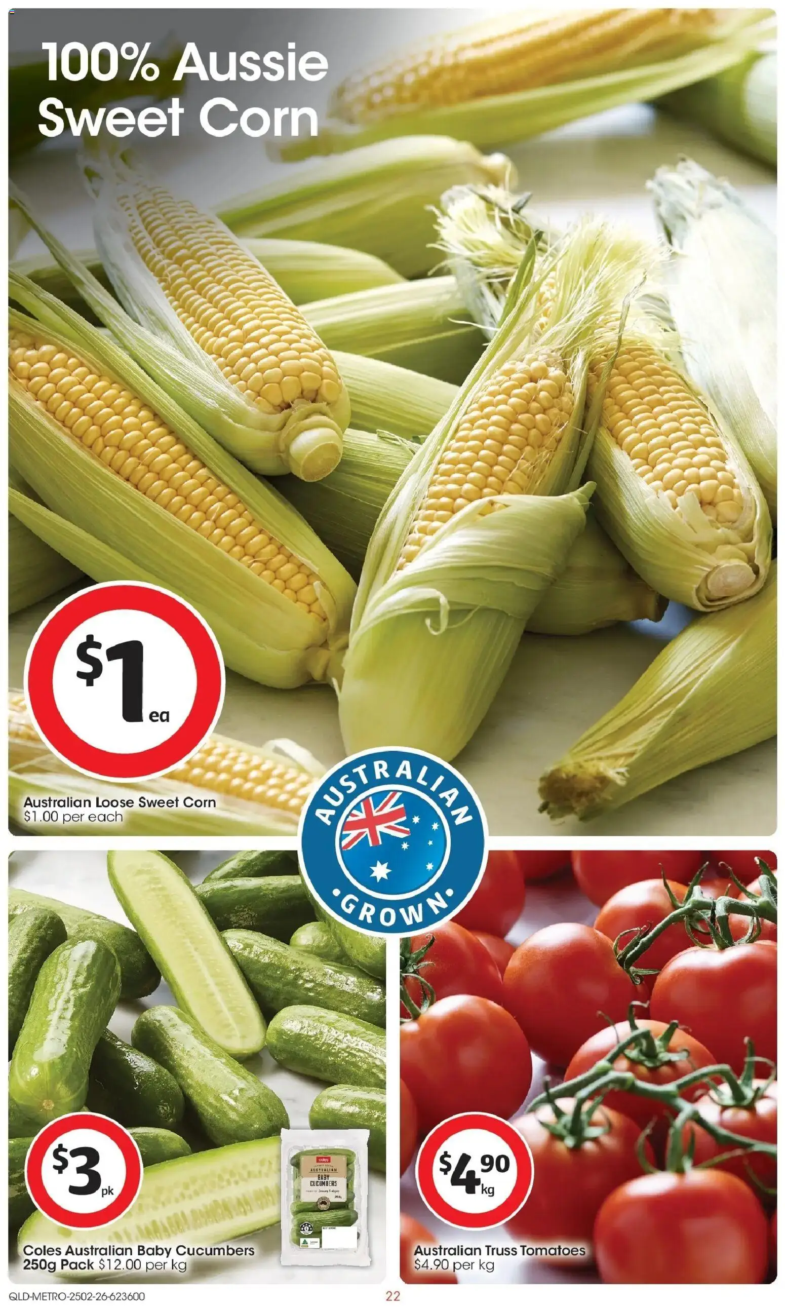 Coles catalogue - valid from 25.02.2026 | Page: 22 | Products: Tomatoes, Cucumbers