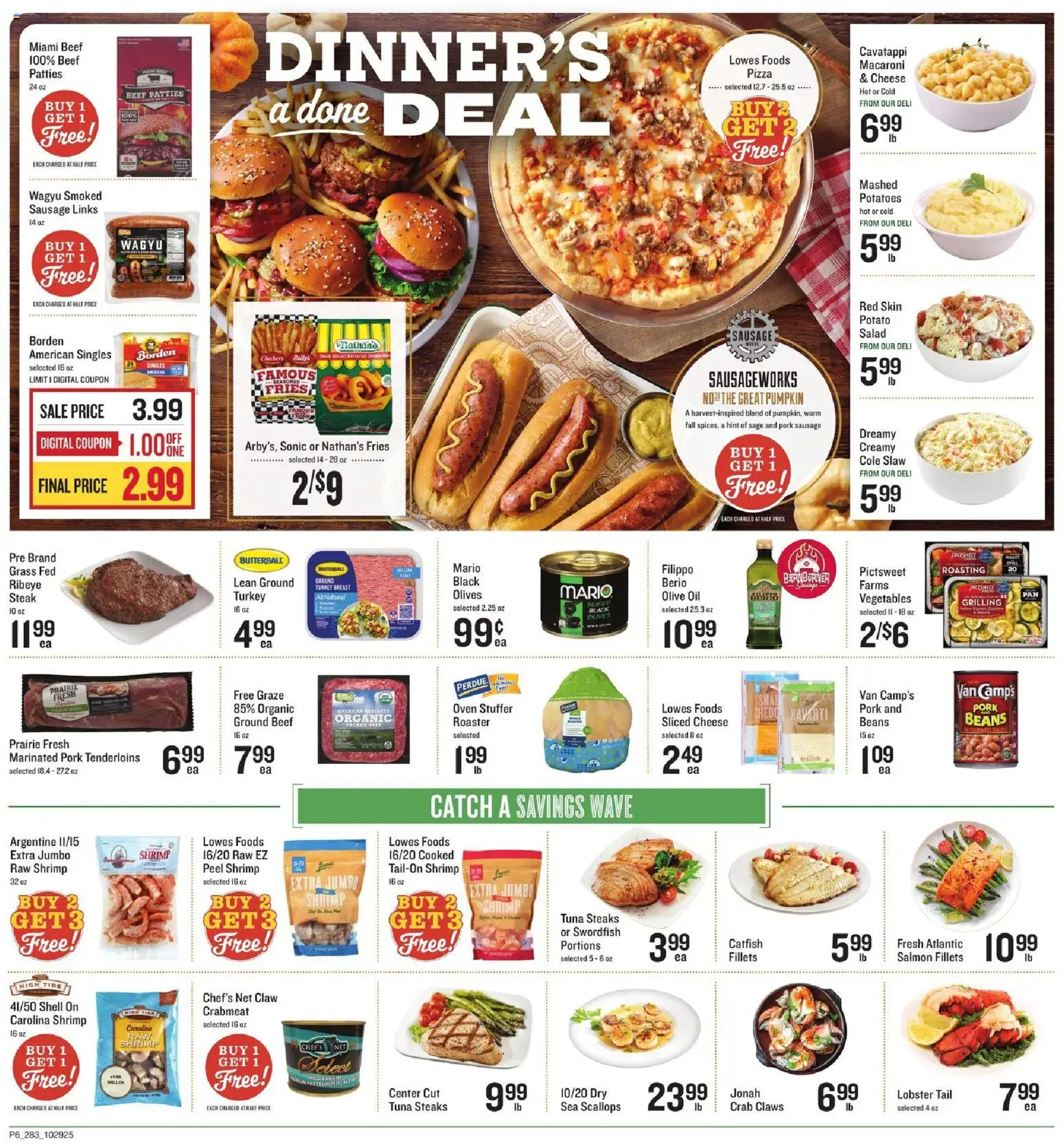 Lowes Foods Weekly Ad - valid from 29.10.2025 | Page: 9 | Products: Beef, Salad, Pumpkin, Oven