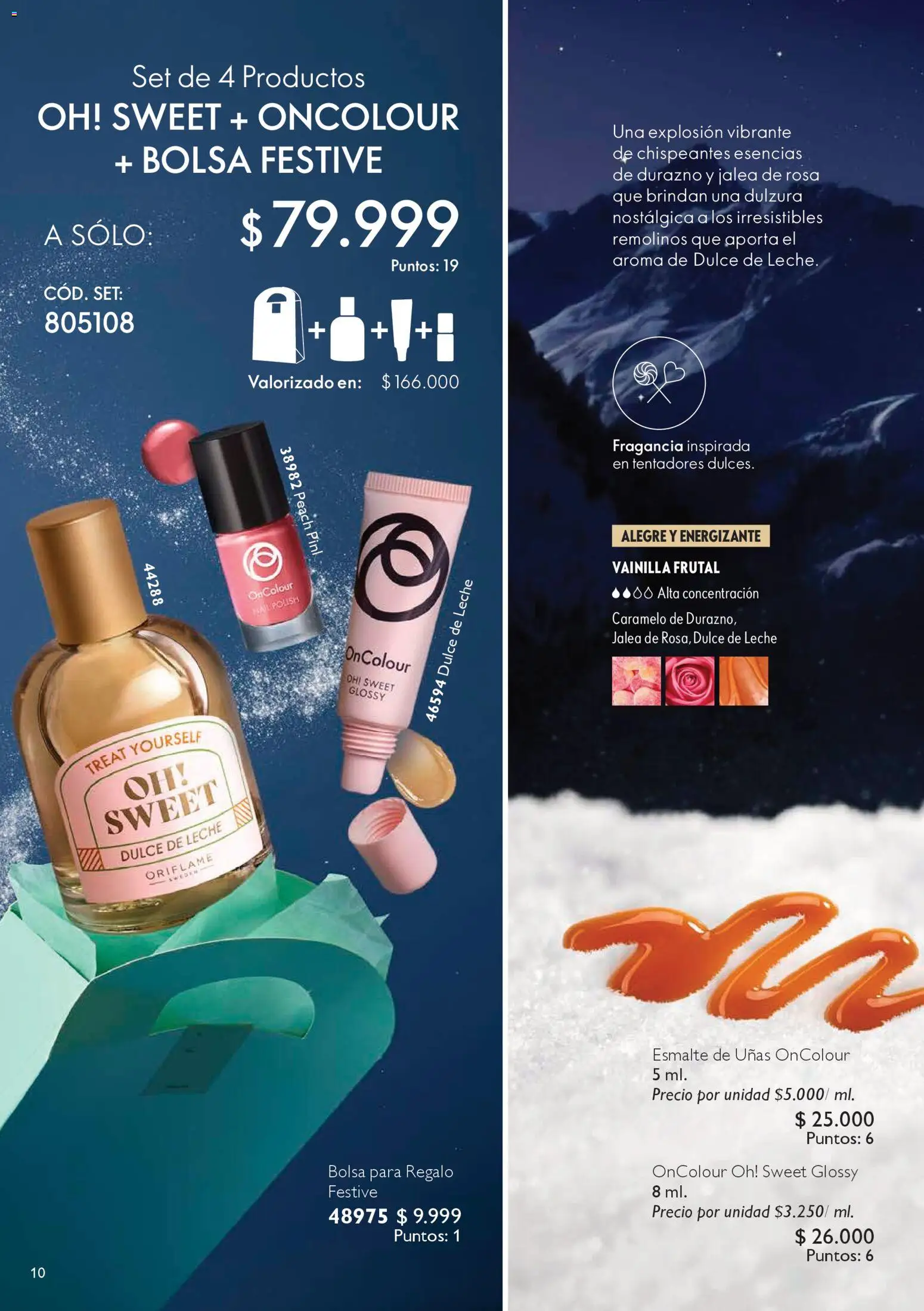 Oriflame revista - valida desde el 06.12.2025 | Página: 10 | Productos: Bolsa, Fragancia, Esmalte de uñas, Leche