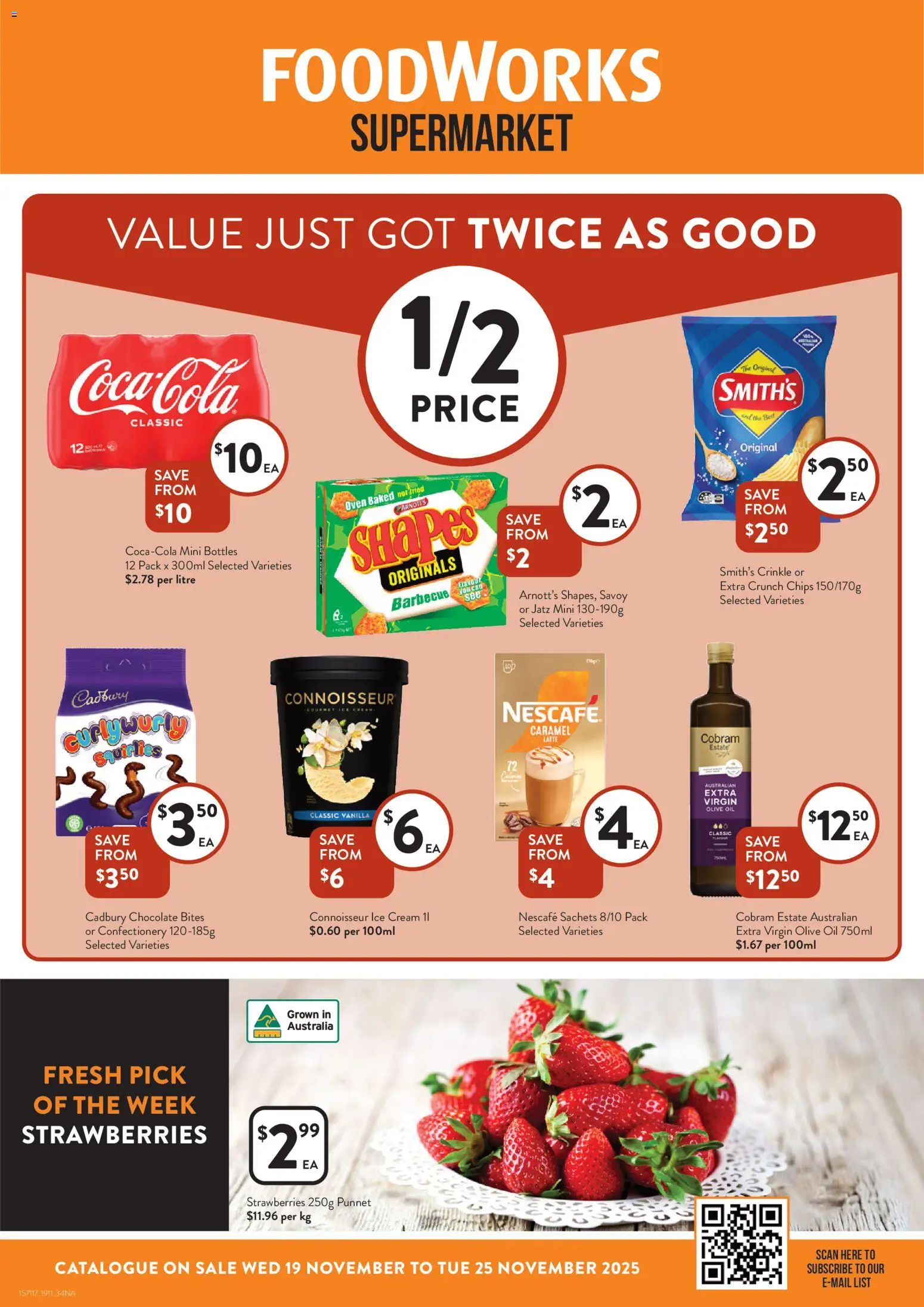 Foodworks catalogue - valid from 19.11.2025 | Page: 1 | Products: Oil, Cream, Ice cream, Nescafe