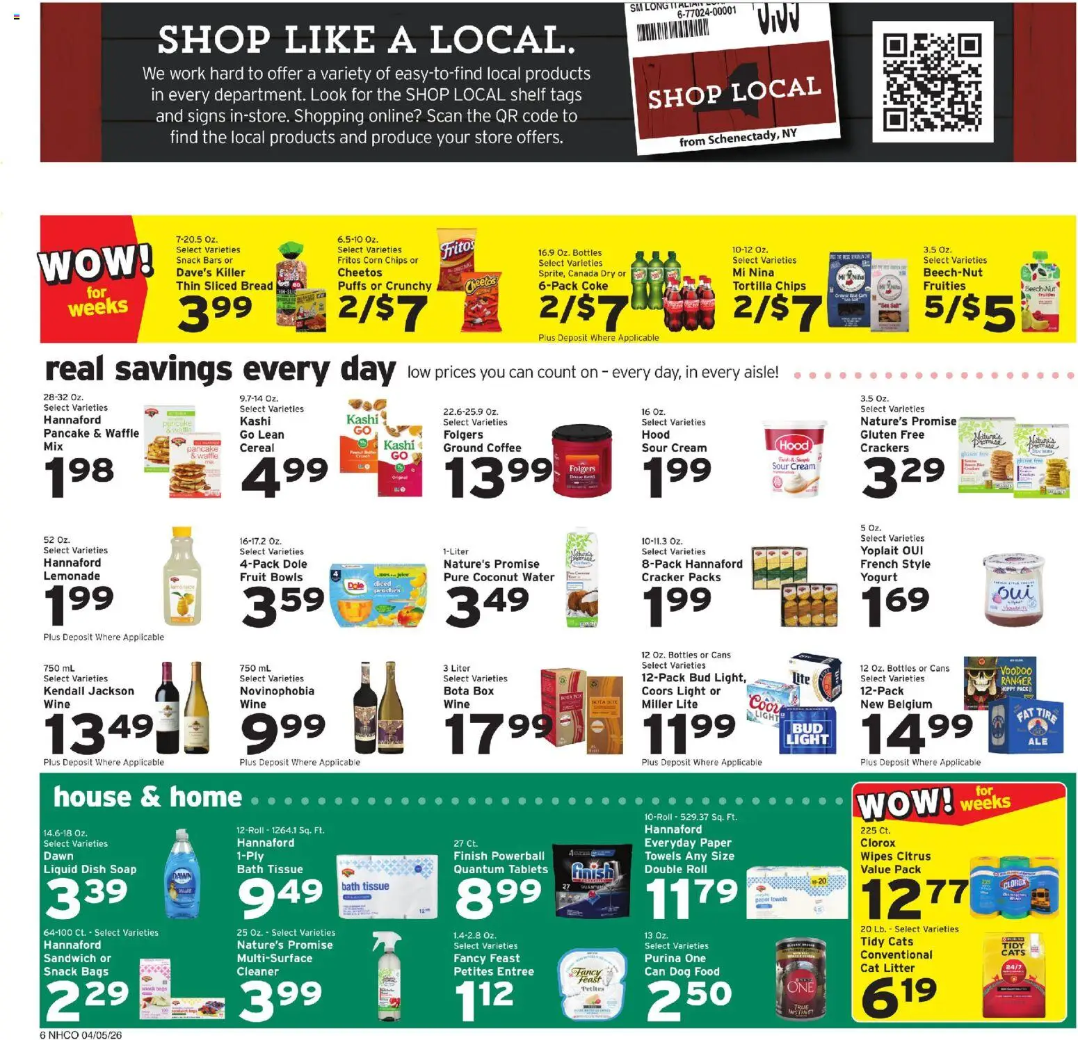 Hannaford Weekly Ad - valid from 05.04.2026 | Page: 9 | Products: Shelf, Wine, Sour cream, Water