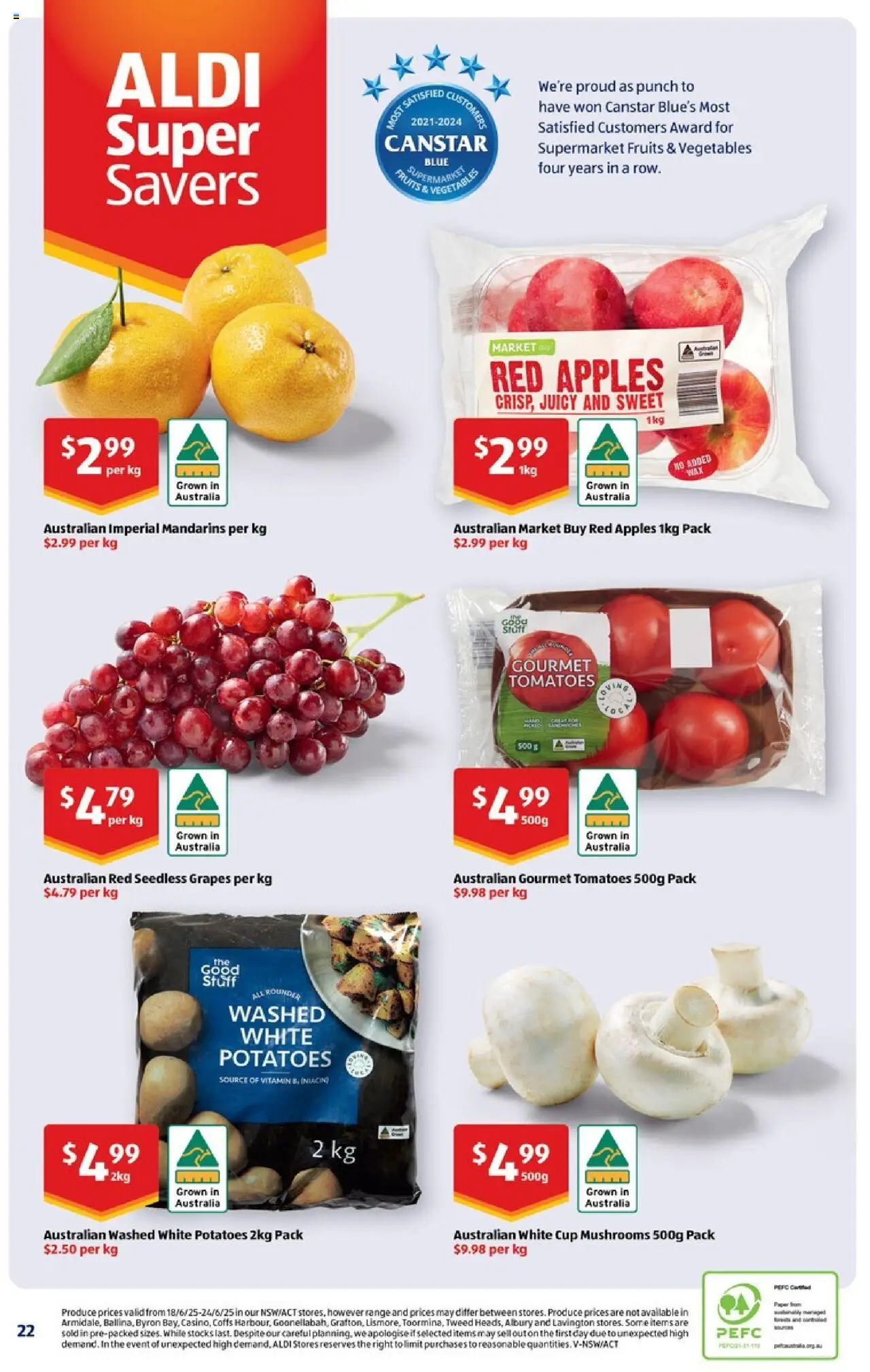 Aldi catalogue - valid from 25.06.2025 | Page: 22 | Products: Apples, Tomatoes, Potatoes, Vegetables