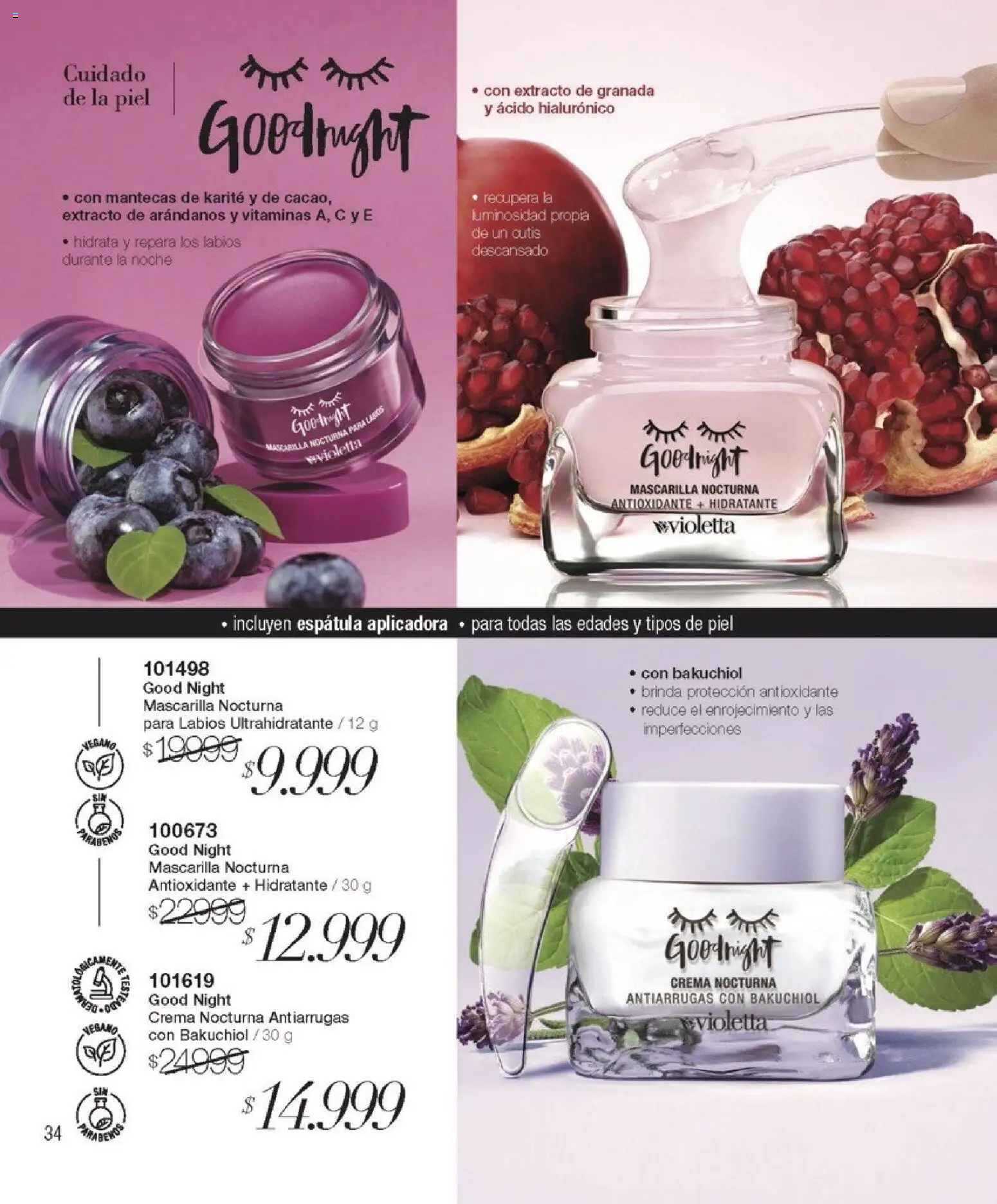Violetta catálogo │ válido desde el 01.02.2026 | Página: 34 | Productos: Mascarilla, Espatula, Arándanos, Crema