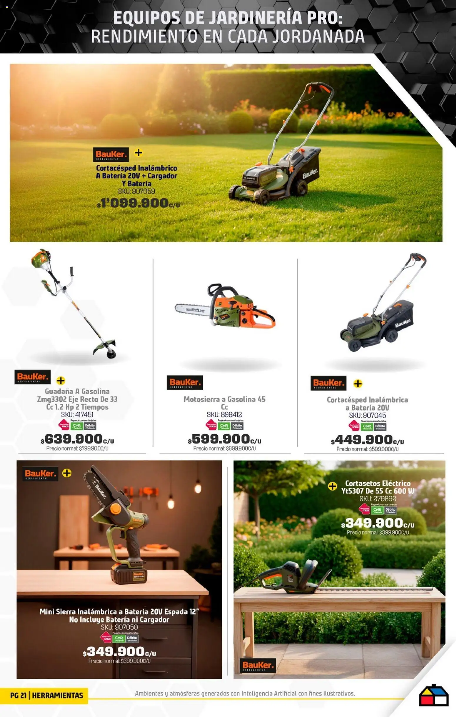 Homecenter revista - valida desde el 11.11.2025 | Página: 21 | Productos: Sierra, Cortacésped, Batería, Motosierra