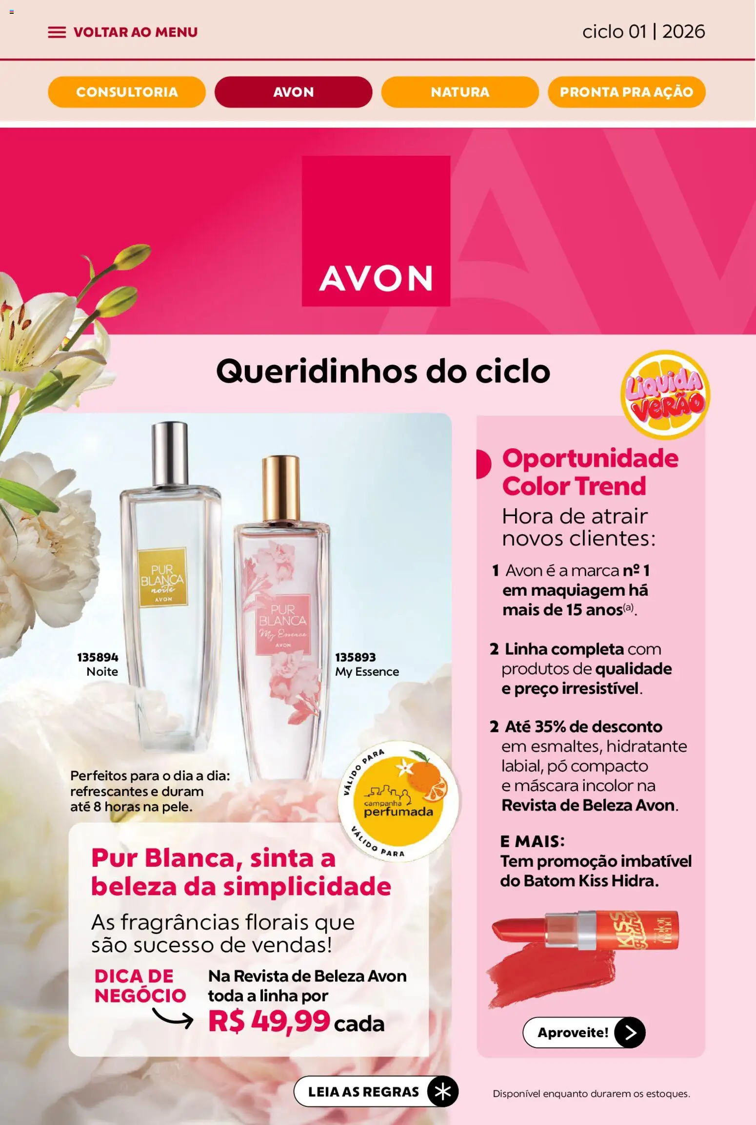 Avon Folheto - válido de 19.12.2025 | Página: 7 | Produtos: Pó compacto, Maquiagem, Batom, Revista