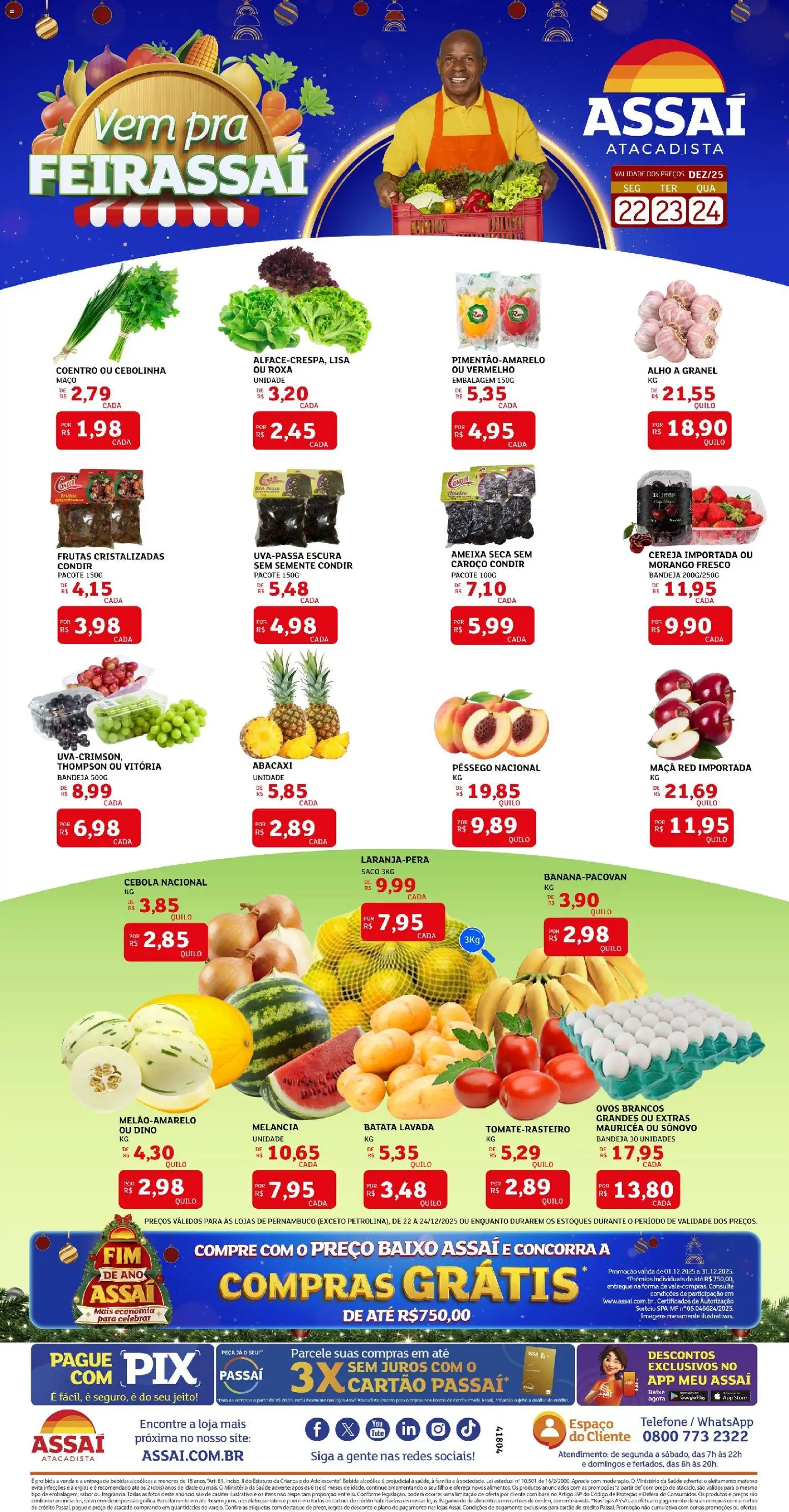Assaí Atacadista Folheto - válido de 22.12.2025 | Página: 1 | Produtos: Ovos, Pneus, Base, Frutas cristalizadas