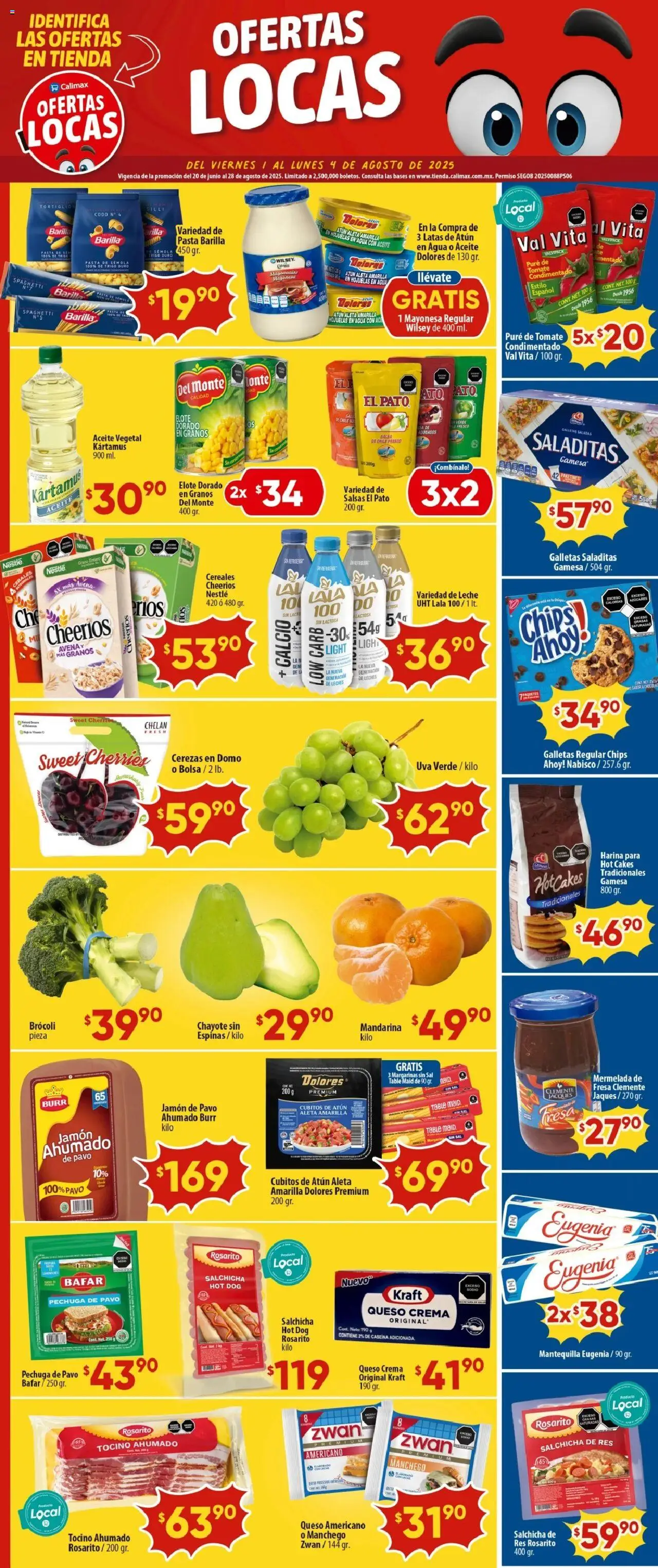 Nuevas ofertas de Calimax válidas en toda la República Mexicana desde el 01.08.2025. ¡Encuentra las mejores ofertas en Calimax - Folleto Mexicali! | Página: 3 | Productos: Salchicha, Bolsa, Pasta, Té