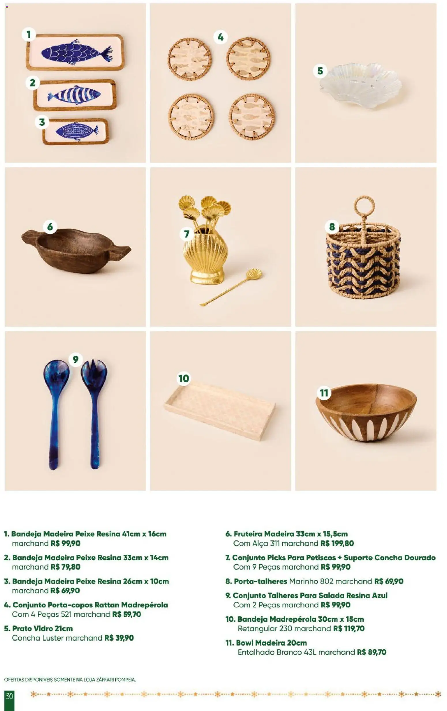 Zaffari Folheto - válido de 28.10.2025 | Página: 30 | Produtos: Fruteira, Talheres, Salada, Bandeja