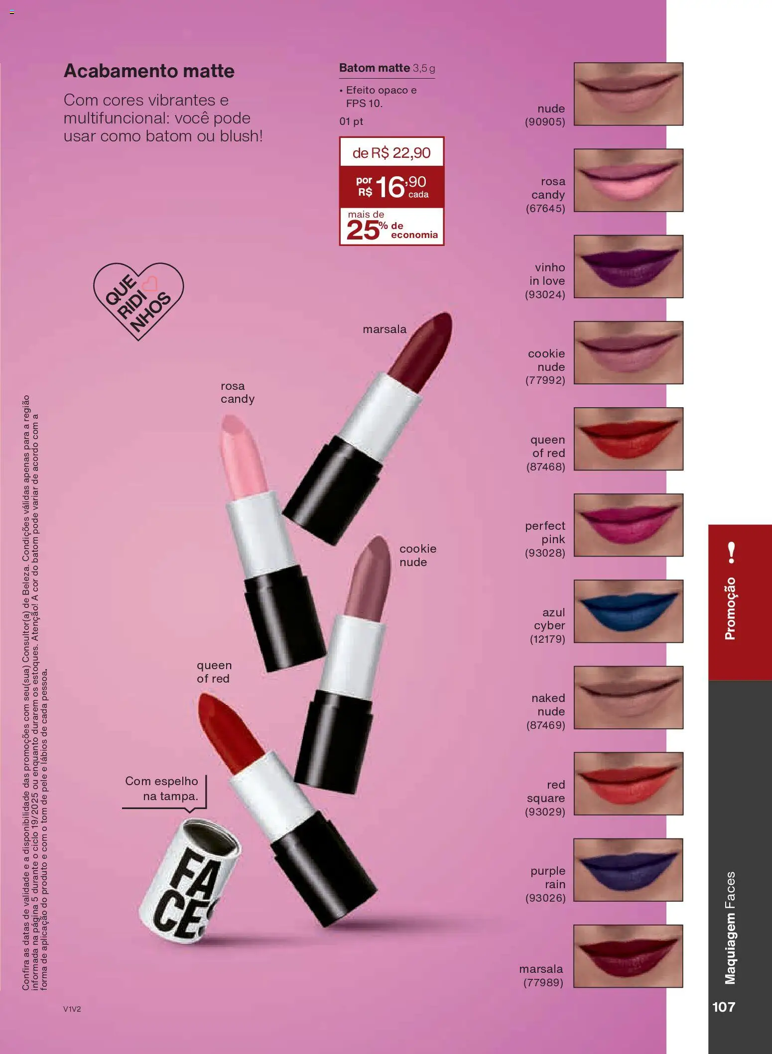 Natura Folheto - válido de 26.11.2025 | Página: 107 | Produtos: Blush, Batom, Multifuncional, Espelho