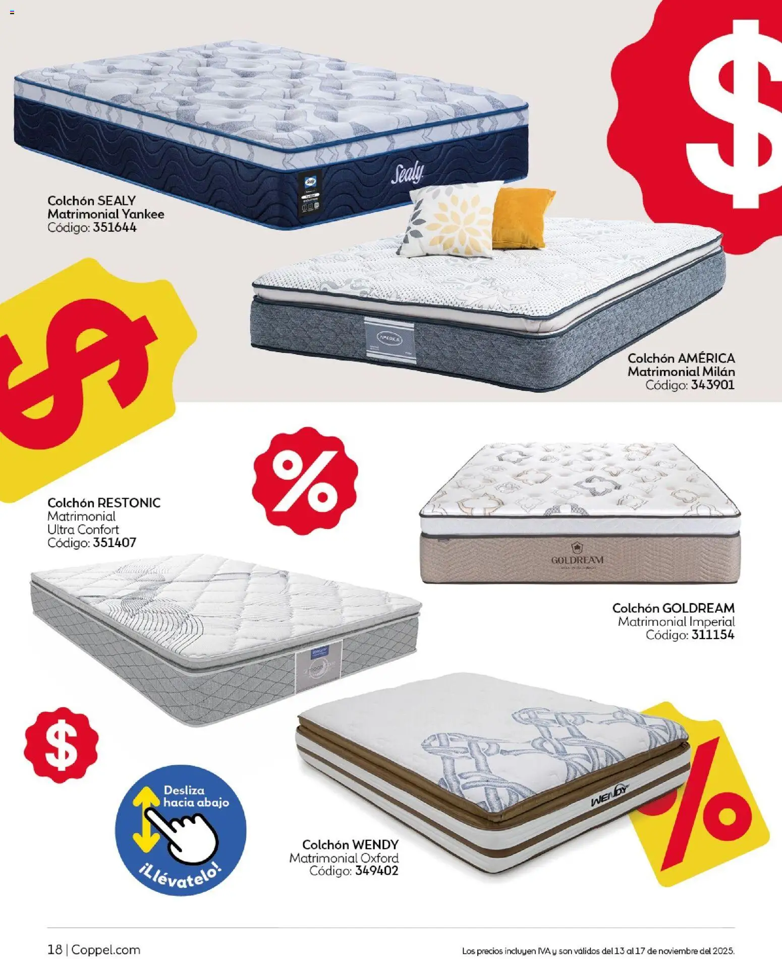 Nuevas ofertas de Coppel válidas en toda la República Mexicana desde el 13.11.2025. ¡Encuentra las mejores ofertas en Coppel Buen Fin! | Página: 19 | Productos: Colchón