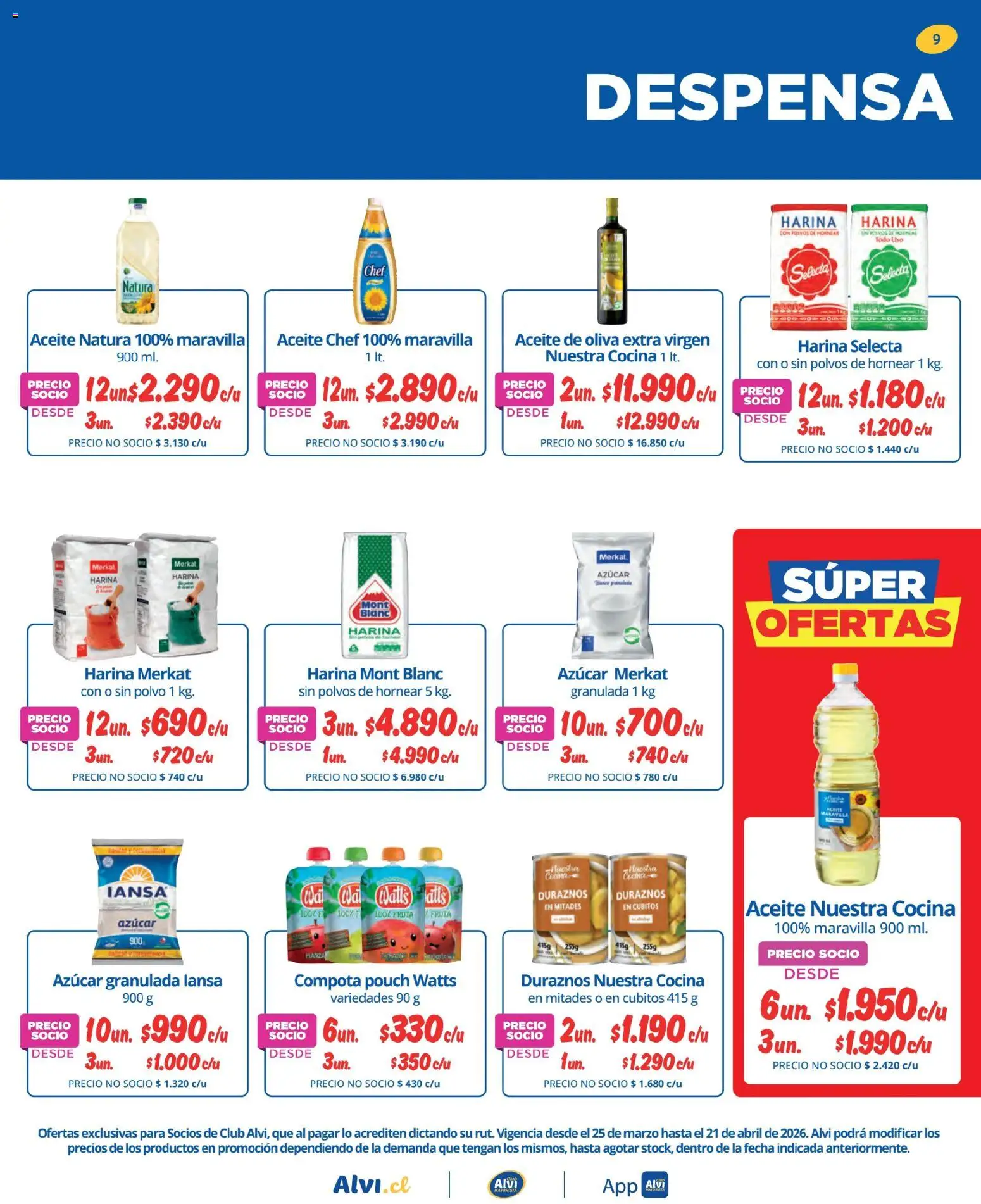 Alvi ofertas  │ válido desde el 25.03.2026 | Página: 9 | Productos: Cocina, Polvo, Harina, Aceite
