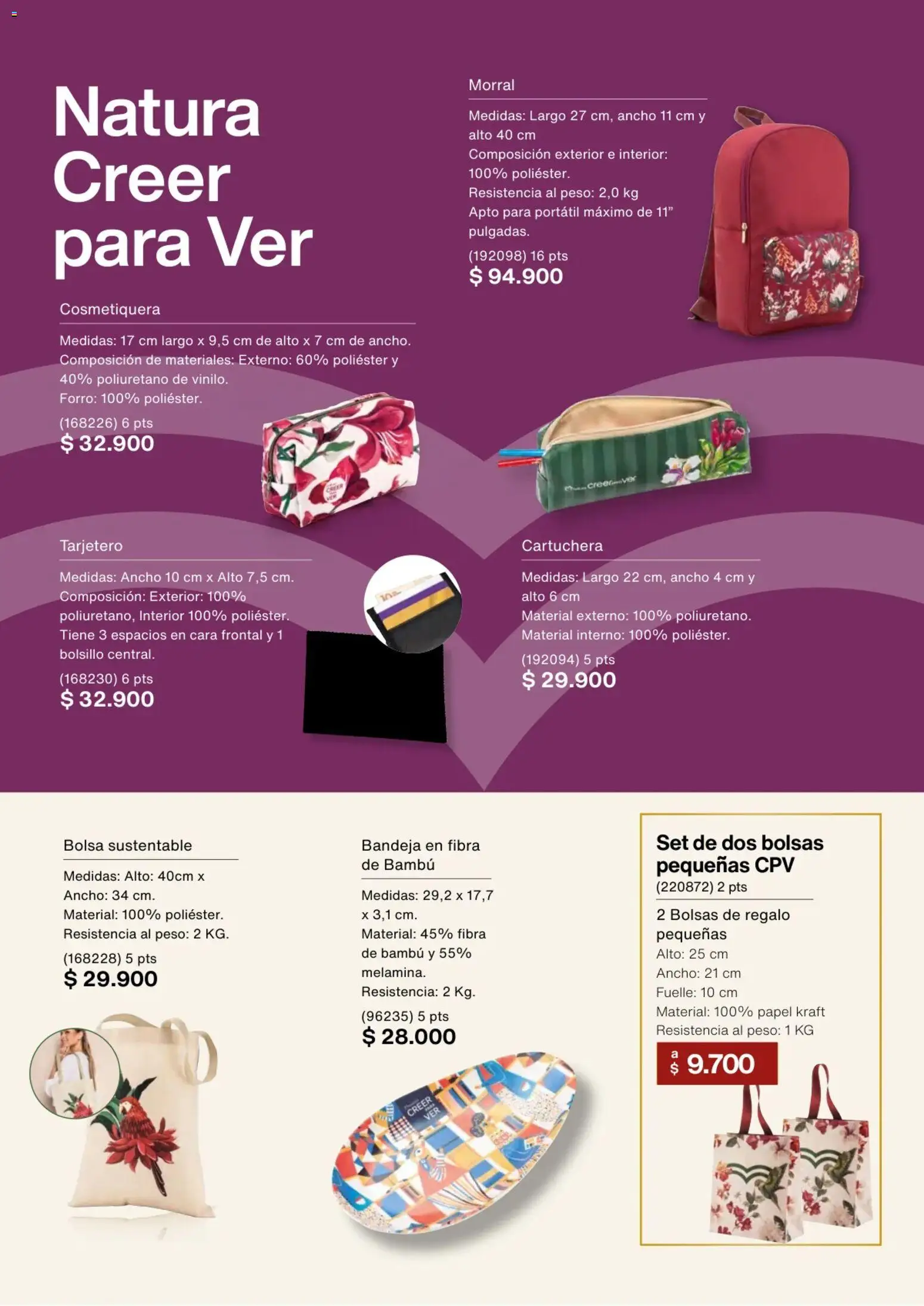 Natura revista - valida desde el 02.01.2026 | Página: 143 | Productos: Bandeja, Bolsa, Peso, Morral