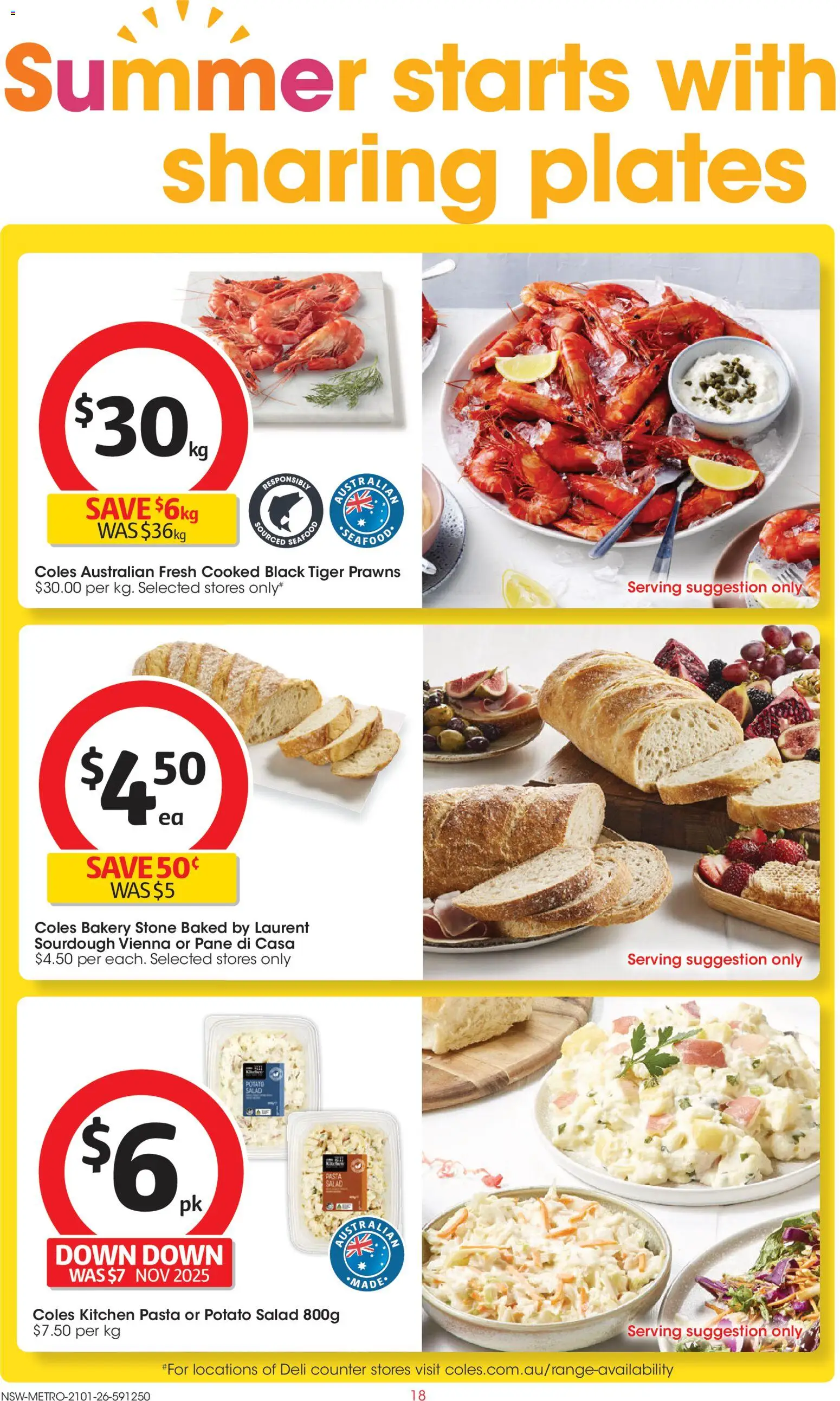Coles catalogue - valid from 21.01.2026 | Page: 18 | Products: Pasta, Prawns, Seafood, Bakery