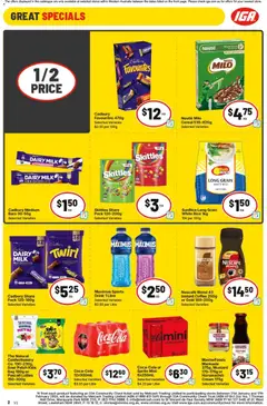 Preview of IGA Catalogue NT/WA - valid from 04.02.2026 | Page: 2 | Products: Milk, Chocolate, Rice, Coca Cola