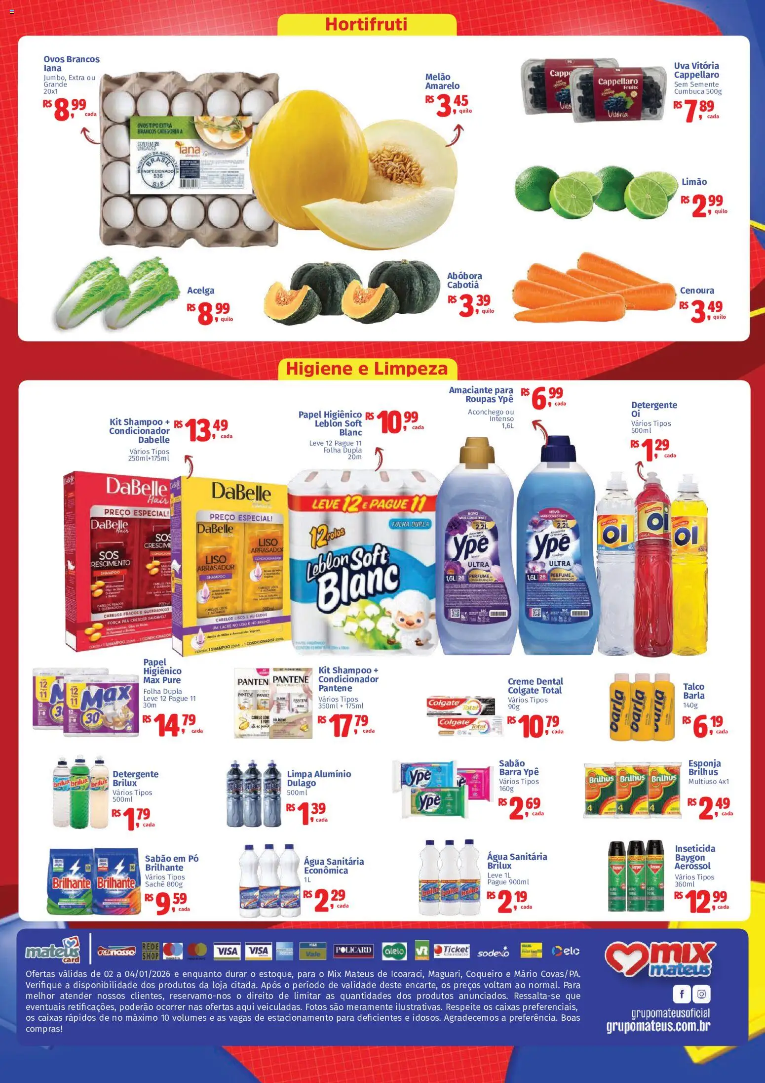 Mateus Folheto - válido de 02.01.2026 | Página: 4 | Produtos: Abóbora, Limpa alumínio, Cenoura, Amaciante