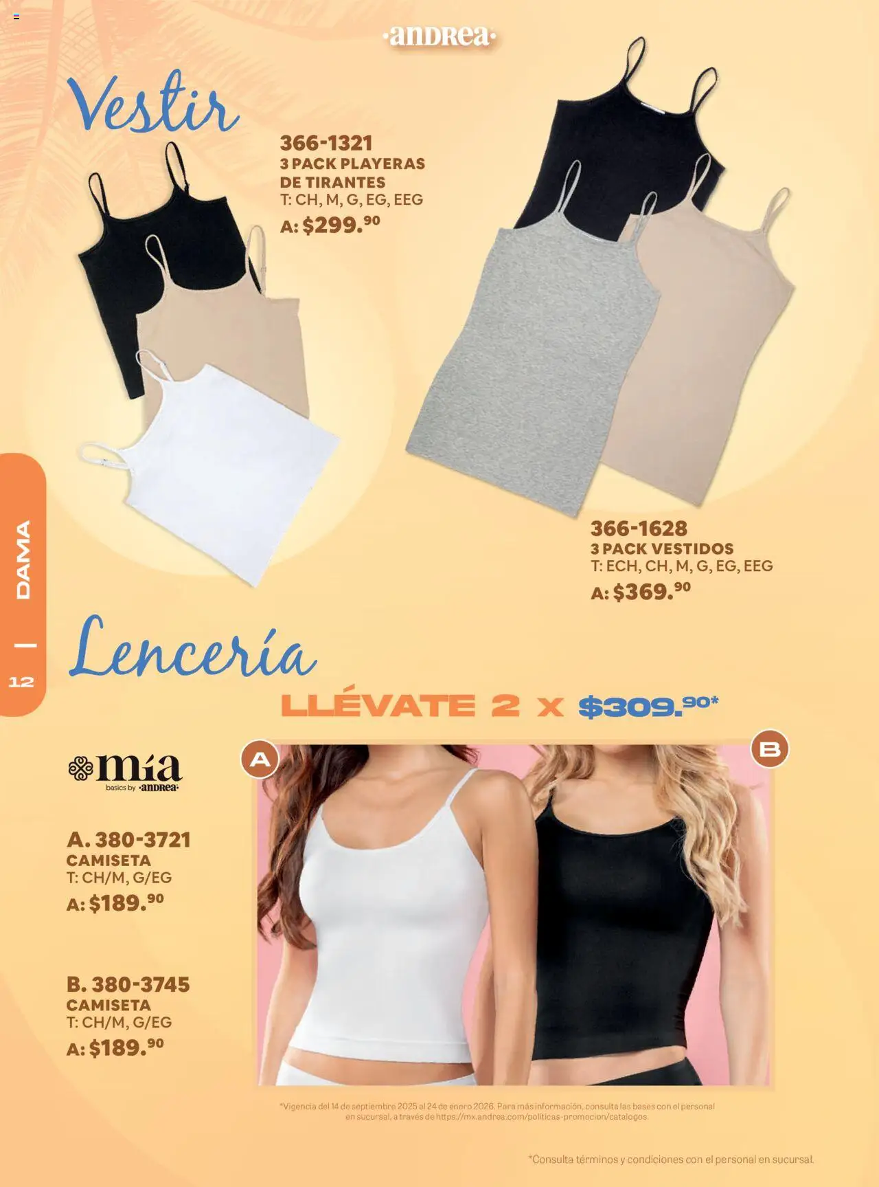 Nuevas ofertas de Andrea válidas en toda la República Mexicana desde el 14.09.2025. ¡Encuentra las mejores ofertas en Andrea - Catálogo Fall Fashion Packs! | Página: 12 | Productos: Tirantes, Lenceria, Camiseta