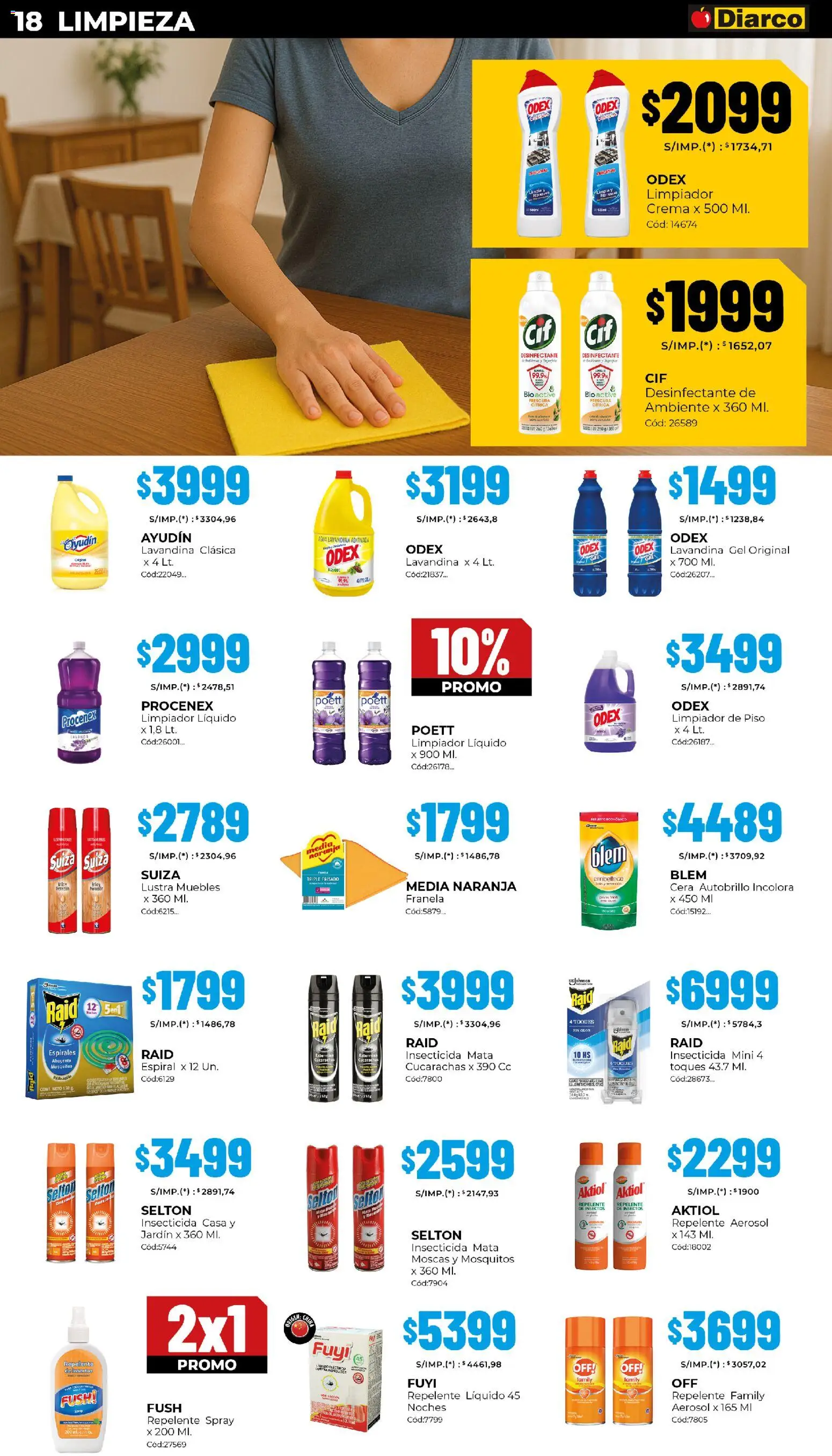 Diarco - Ofertas Interior │ válido desde el 27.10.2025 | Página: 18 | Productos: Repelente, Desinfectante, Cera, Limpiador